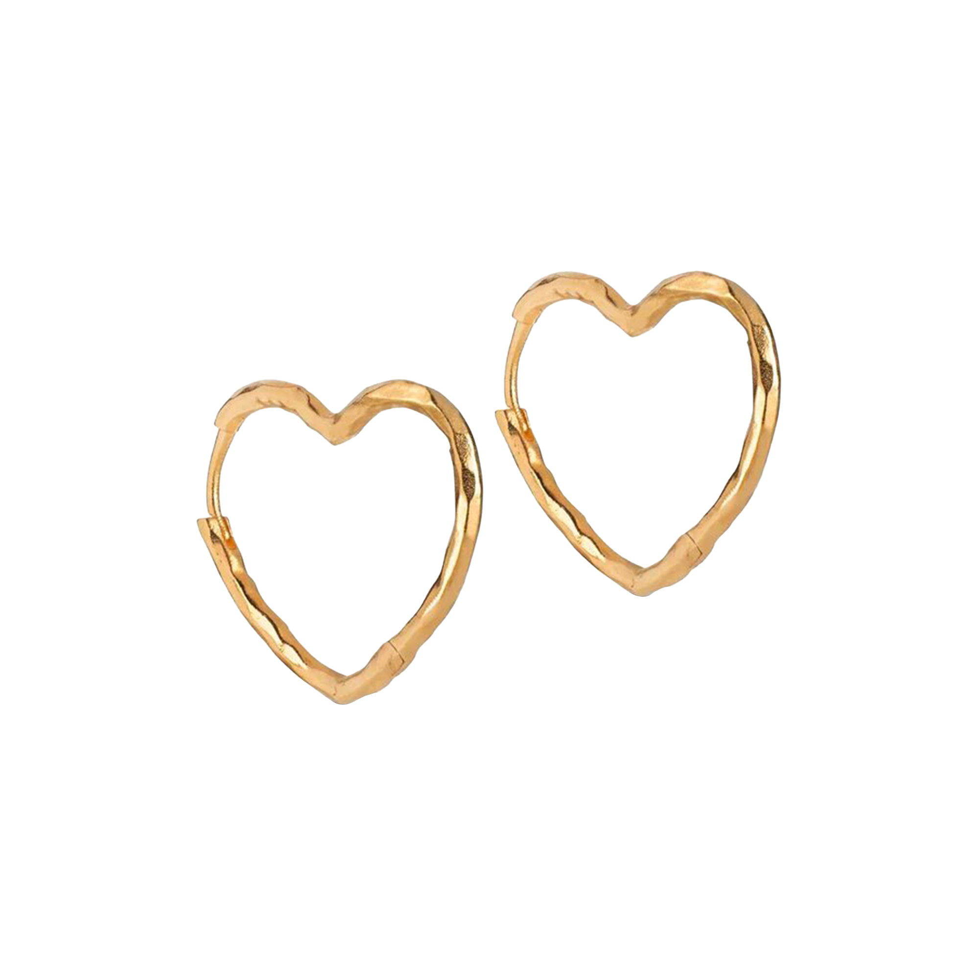 ENAMEL Copenhagen - Organic Heart hoops, forgyldt, Organic Heart - Medium