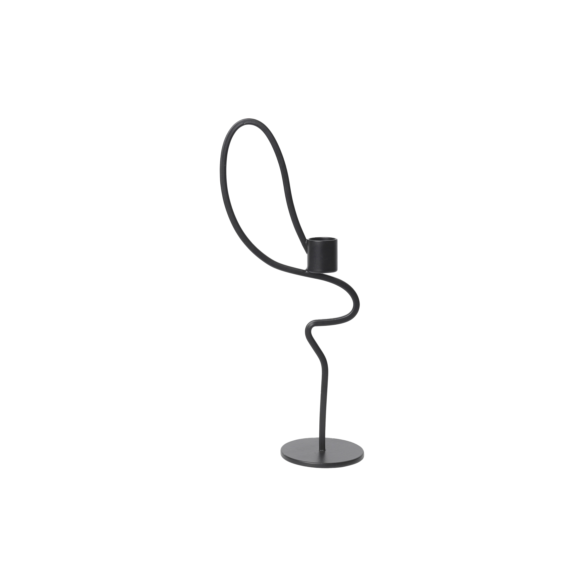 Ferm Living - Valse Lysestage Høj, black - Tall