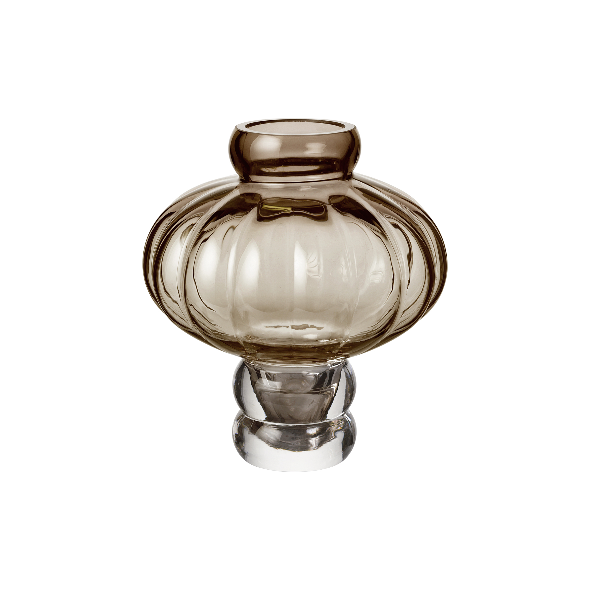 Louise Roe - Balloon vase 02, smoke - H: 20 x Ø 6,5-17,5 cm.