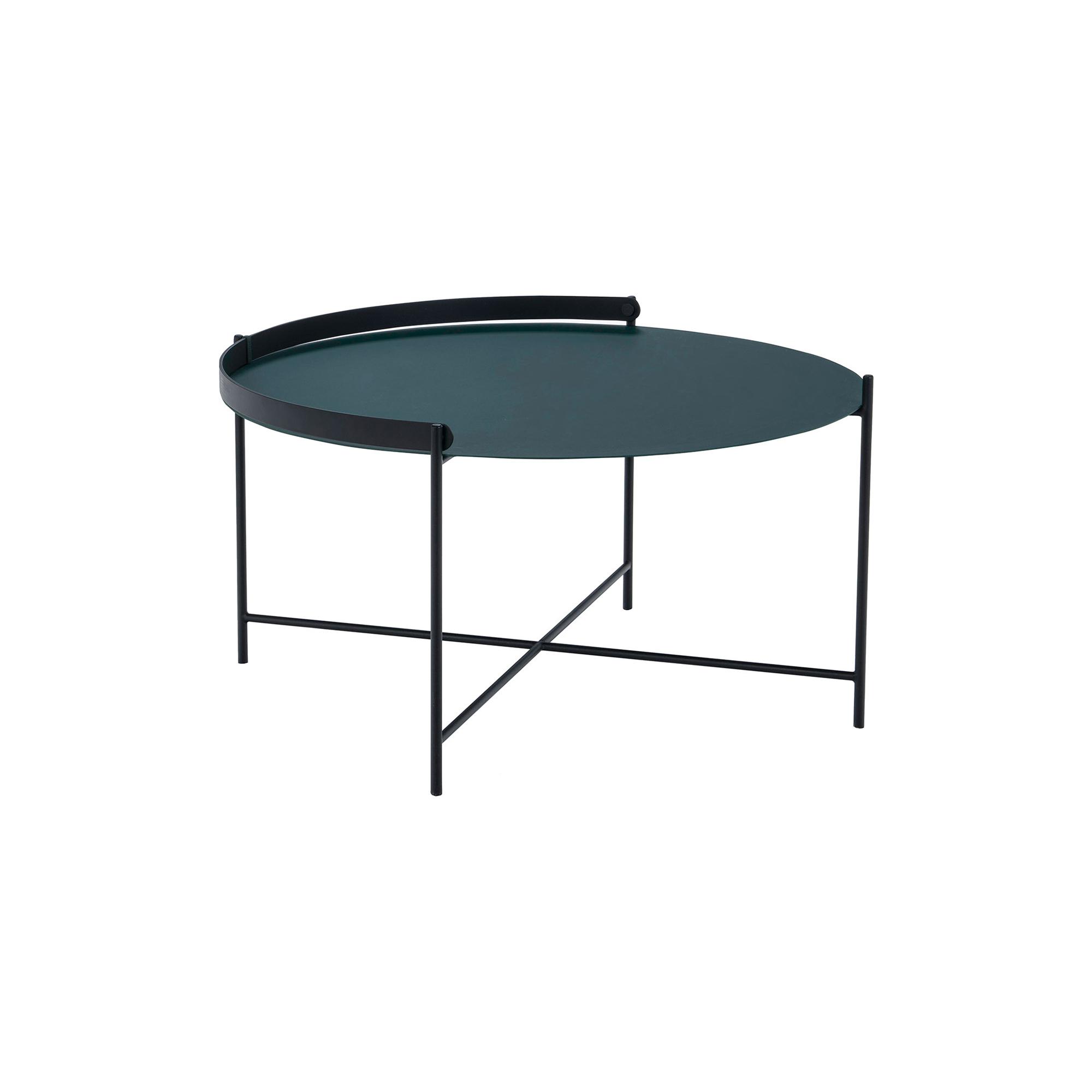 HOUE - EDGE bakkebord, pine green/black - H: 40 x Ø 76 cm.
