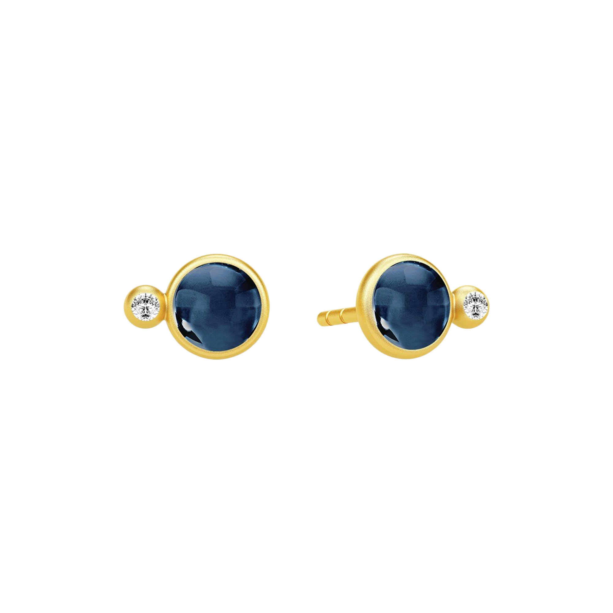 Julie Sandlau - Prime Earstuds, gold/sapphire blue