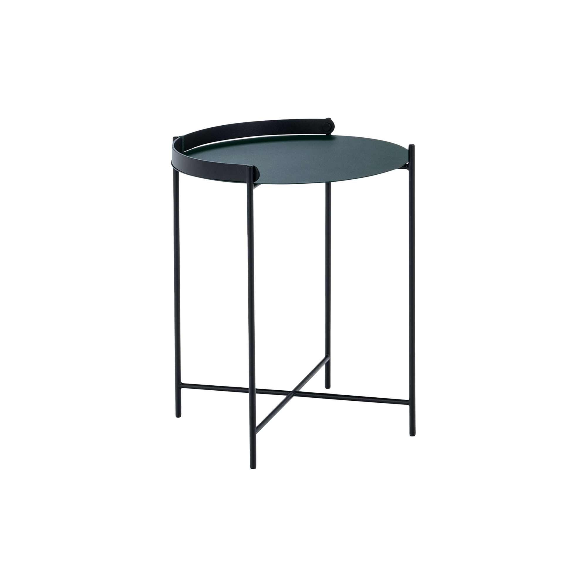 HOUE - EDGE bakkebord, pine green/black - H: 53 x Ø 46 cm.