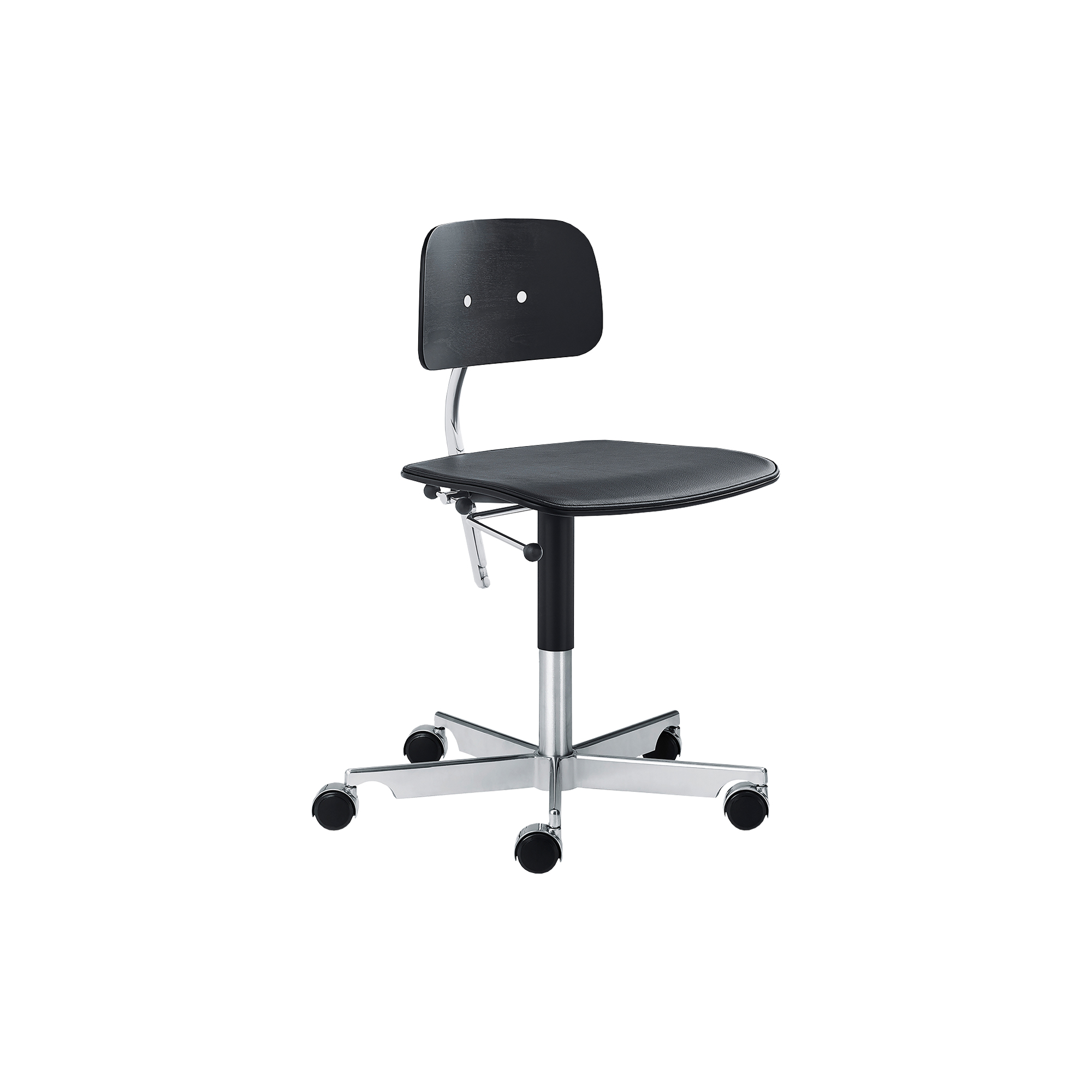 Montana Furniture - KEVI 2533 kontorstol, sort ask/sort - H: 77,5 x B: 56 x D: 56 cm.