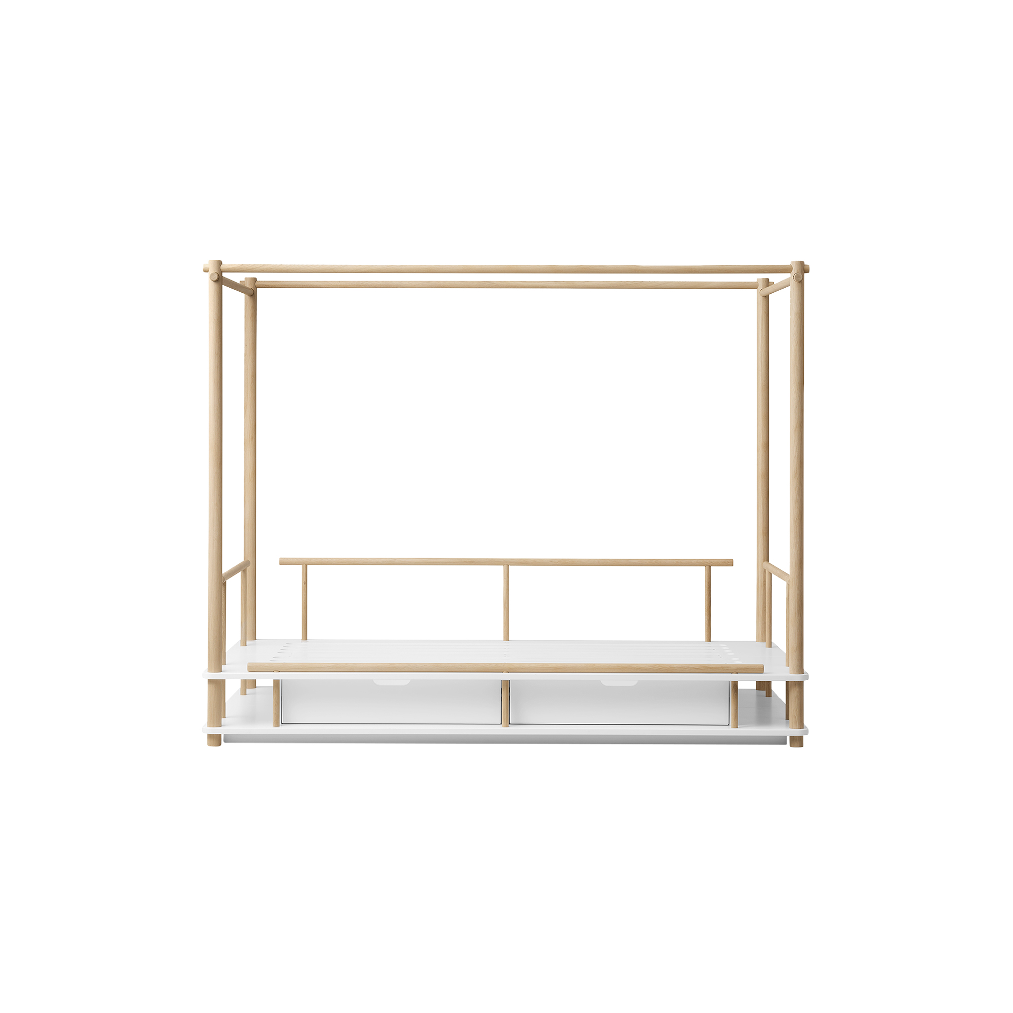 Oliver Furniture - Camp himmelseng, hvid/eg