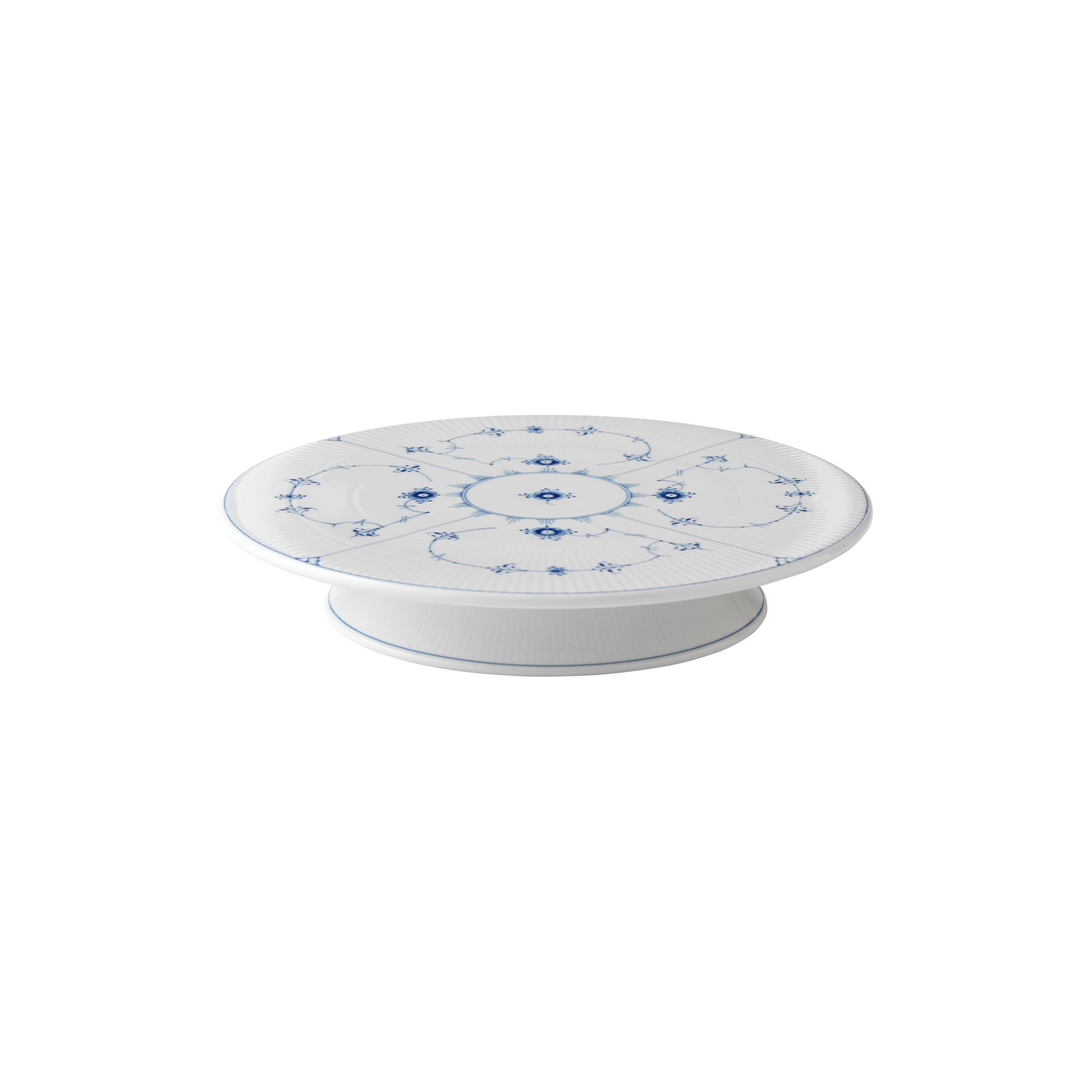 Royal Copenhagen - Musselmalet Riflet fad på fod Ø 32 cm