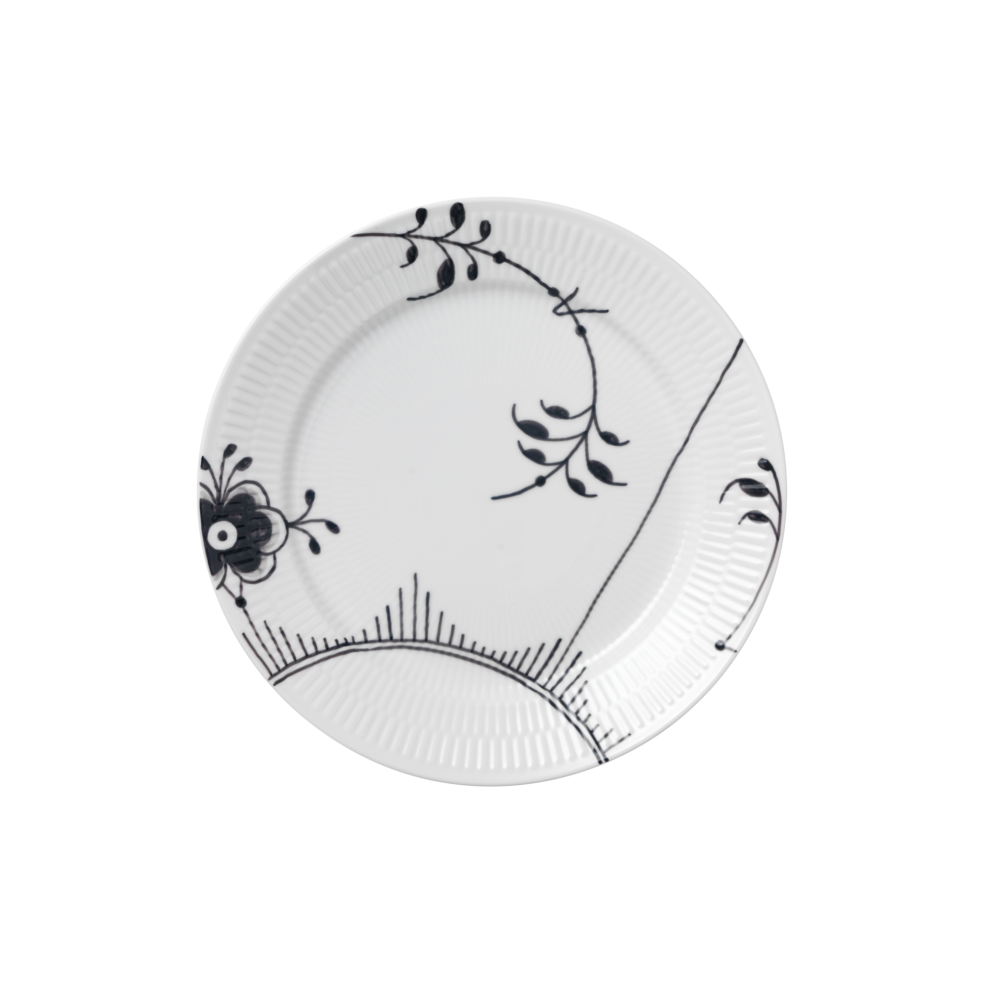 Royal Copenhagen - Sort Mega Riflet tallerken nr. 2 Ø 27 cm - Ø27 cm