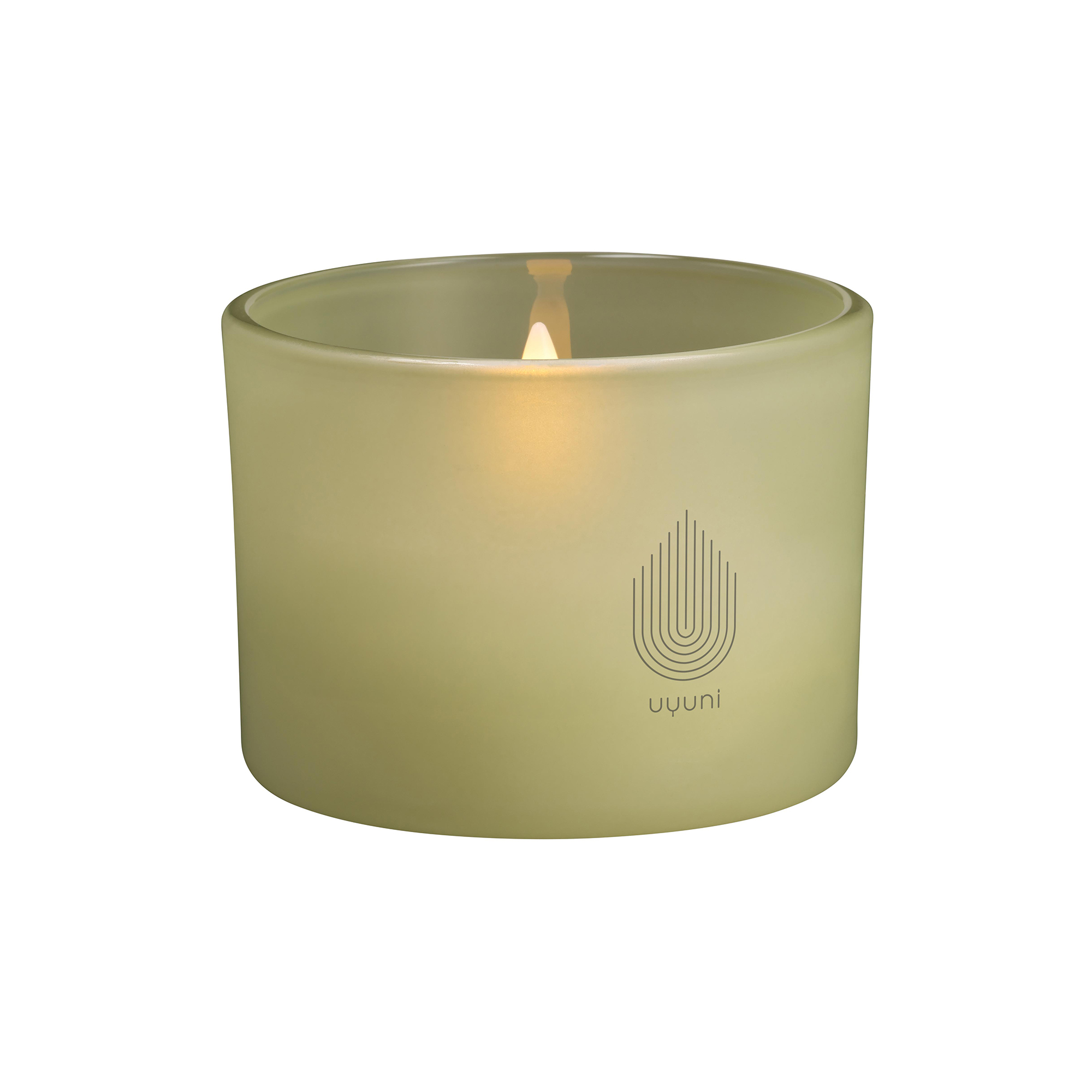 Uyuni Lighting - Glass Candle, light green leaf - Small