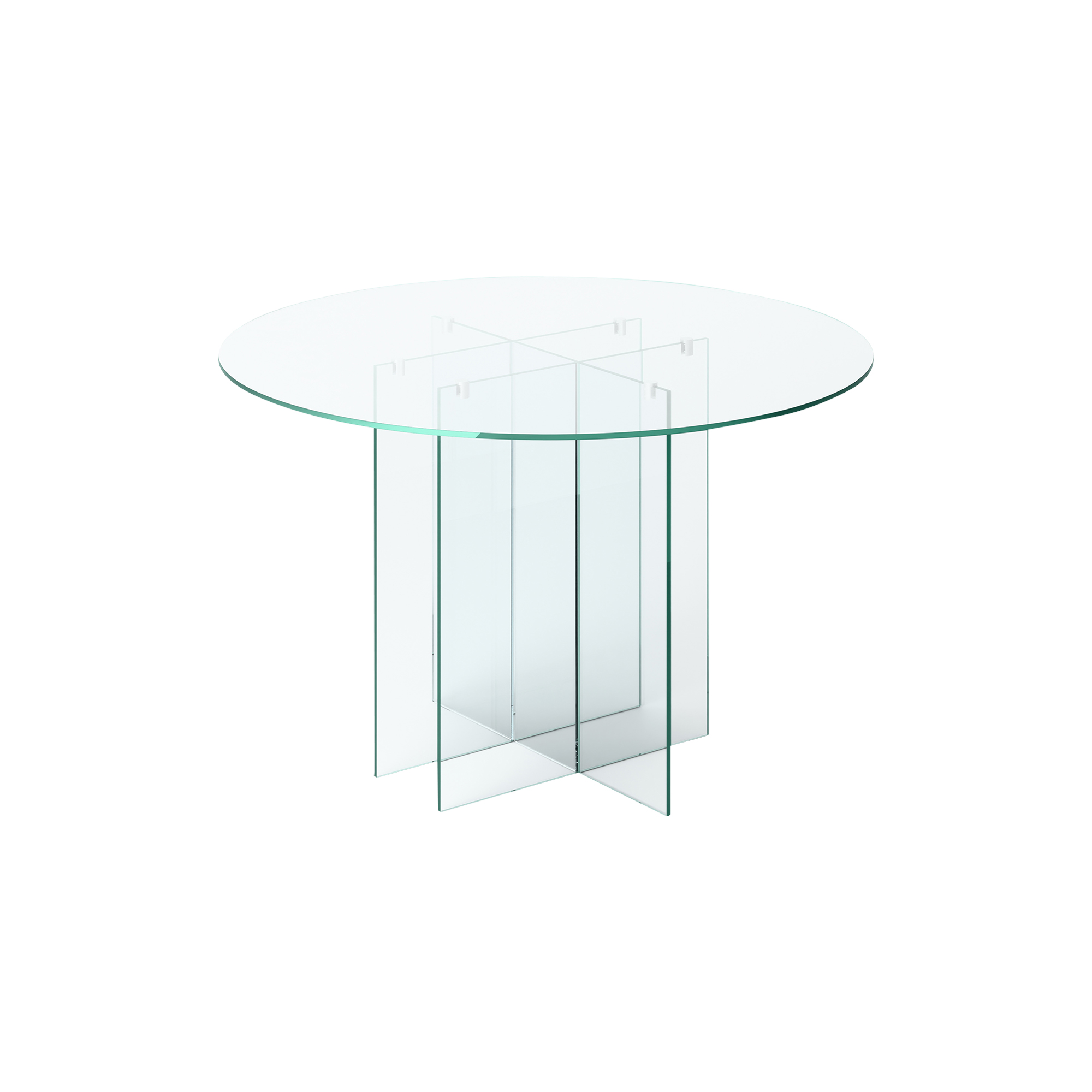 Westwing Collection - Anouk Round Glass Dining Table, transparent