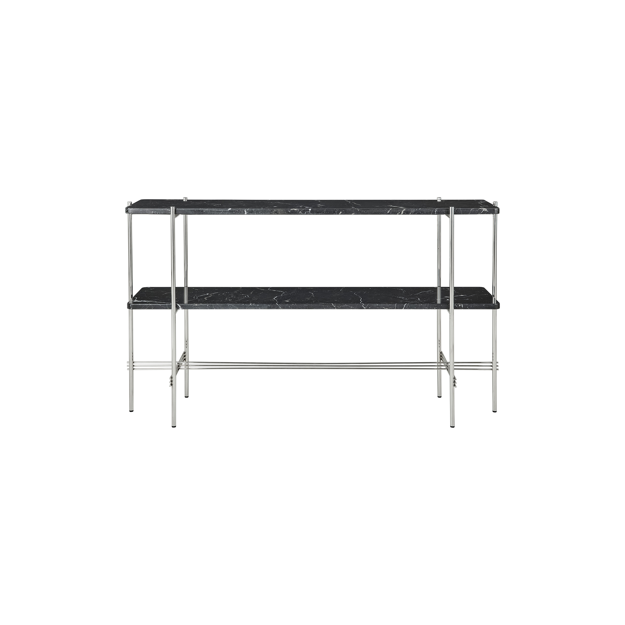 GUBI - TS Console with 2 Racks, black marquina marble/steel