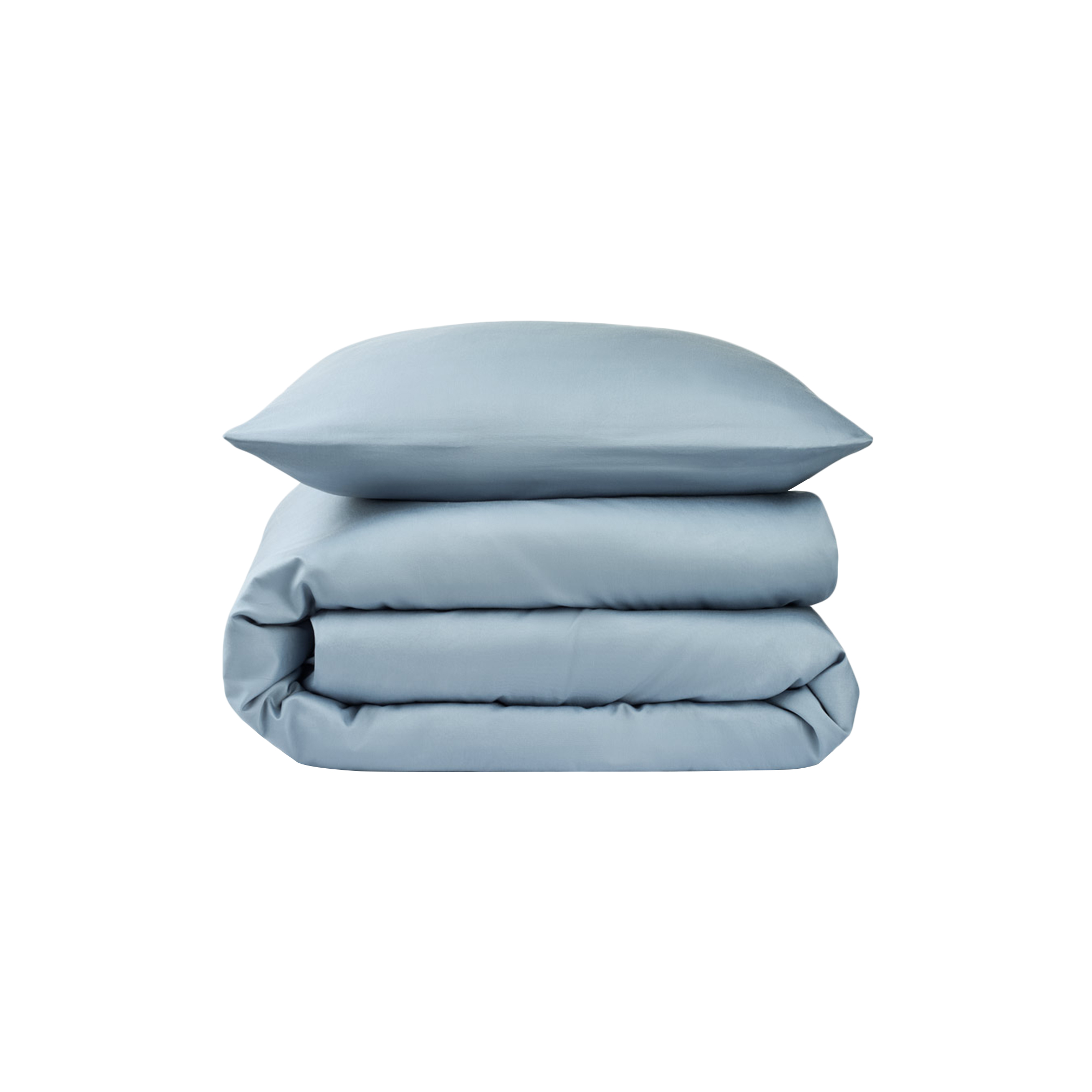 Sekan - Satin sengesæt, dueblå - 140x220-60x63 cm