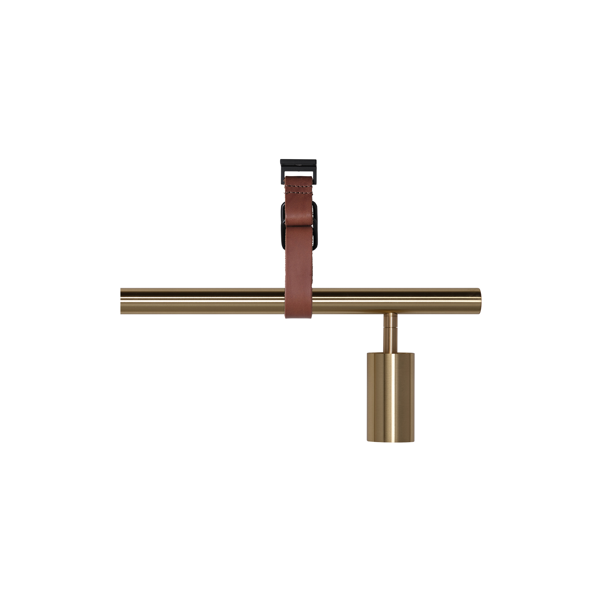 Rubn - Long John 4 Spot Pendant Brown Leather, brass