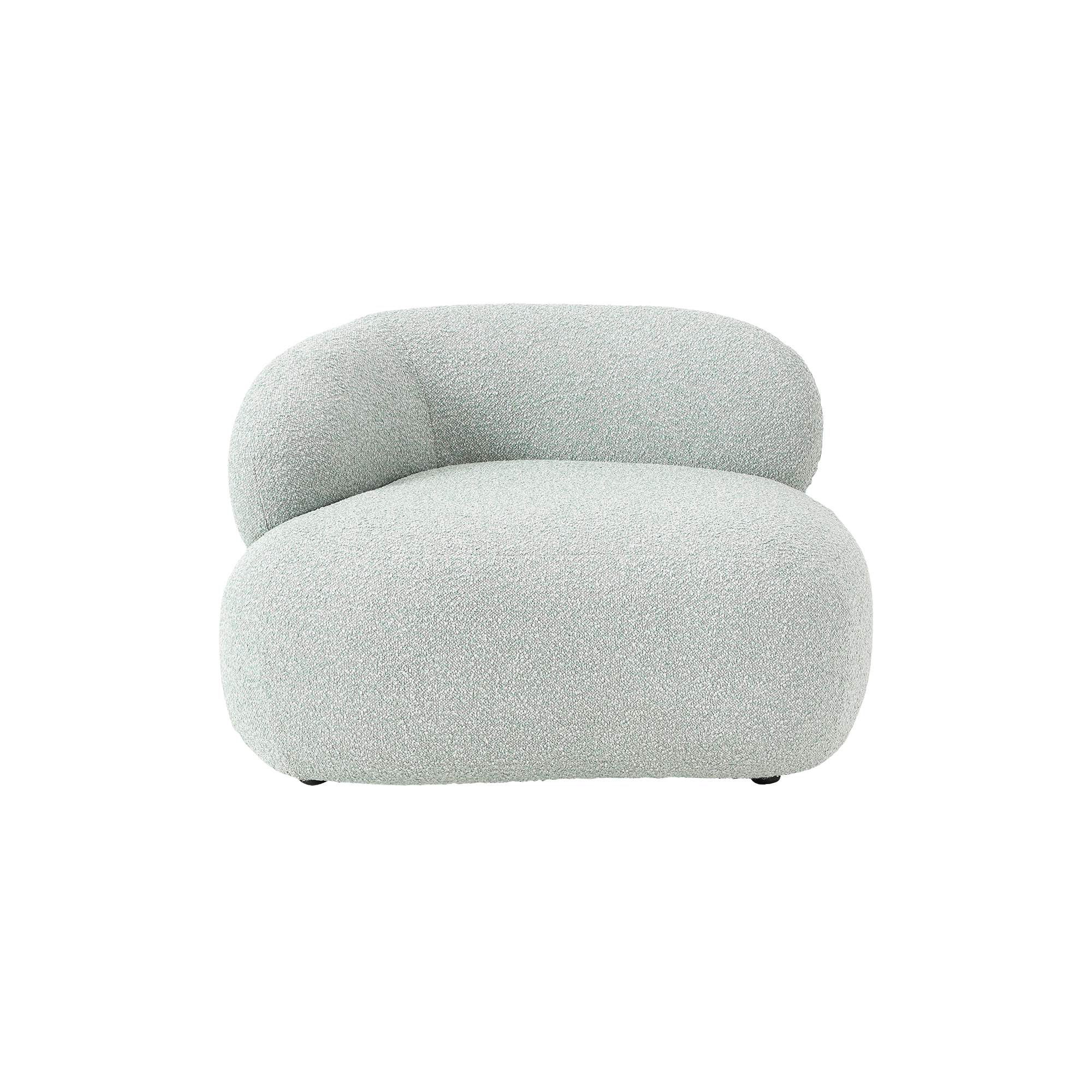 Westwing Collection - Alba Lounge Chair, bouclé light blue