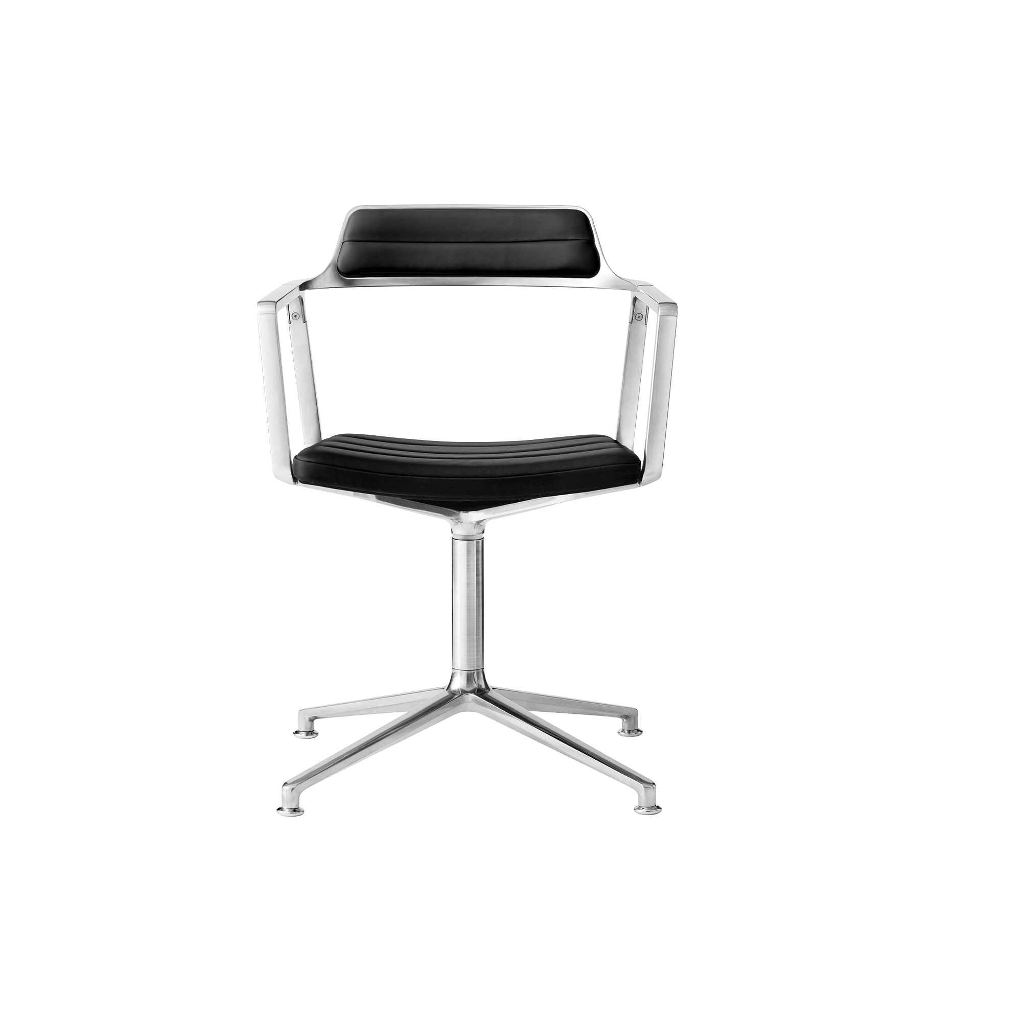Vipp - VIPP452 Swivel Chair with Gliders, black/polished aluminium