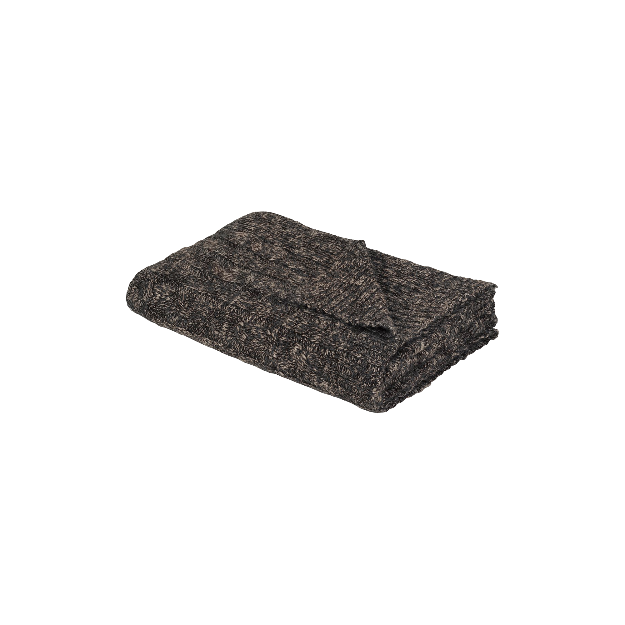 ELVANG - Cable plaid, brown/black