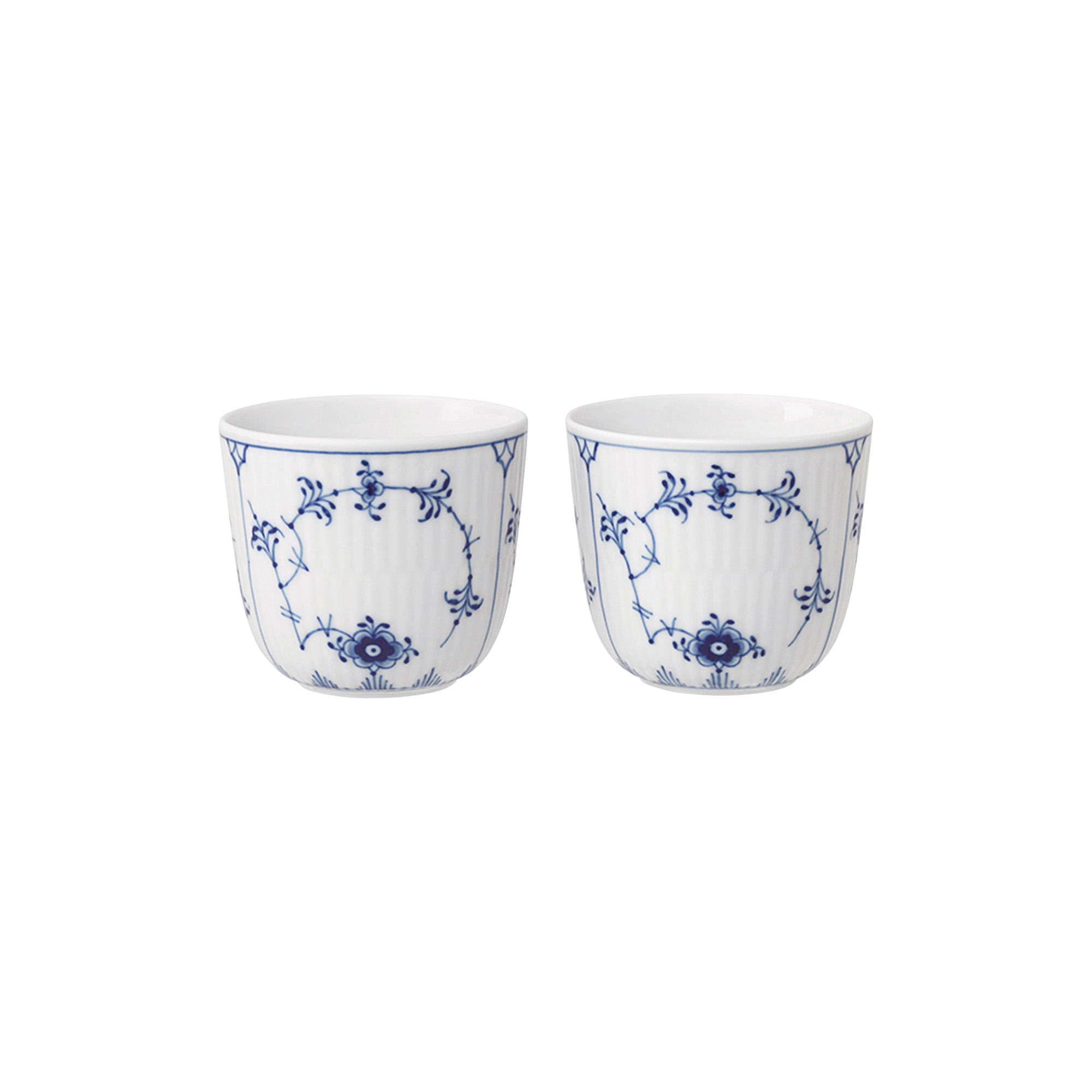 Royal Copenhagen - Musselmalet Riflet fyrfadsstager, 2 stk