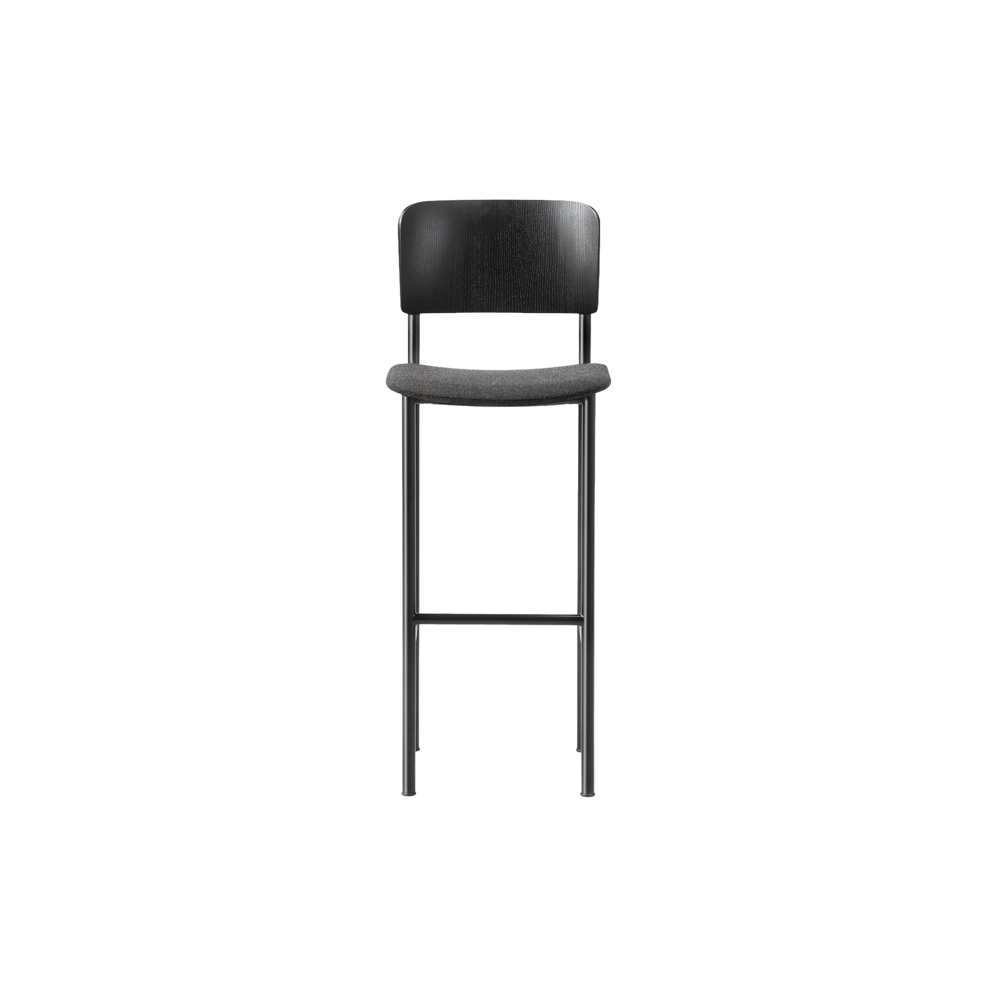 Fredericia Furniture - Plan Barstool Seat Upholstered, black lacquered ash/Re-wool 198