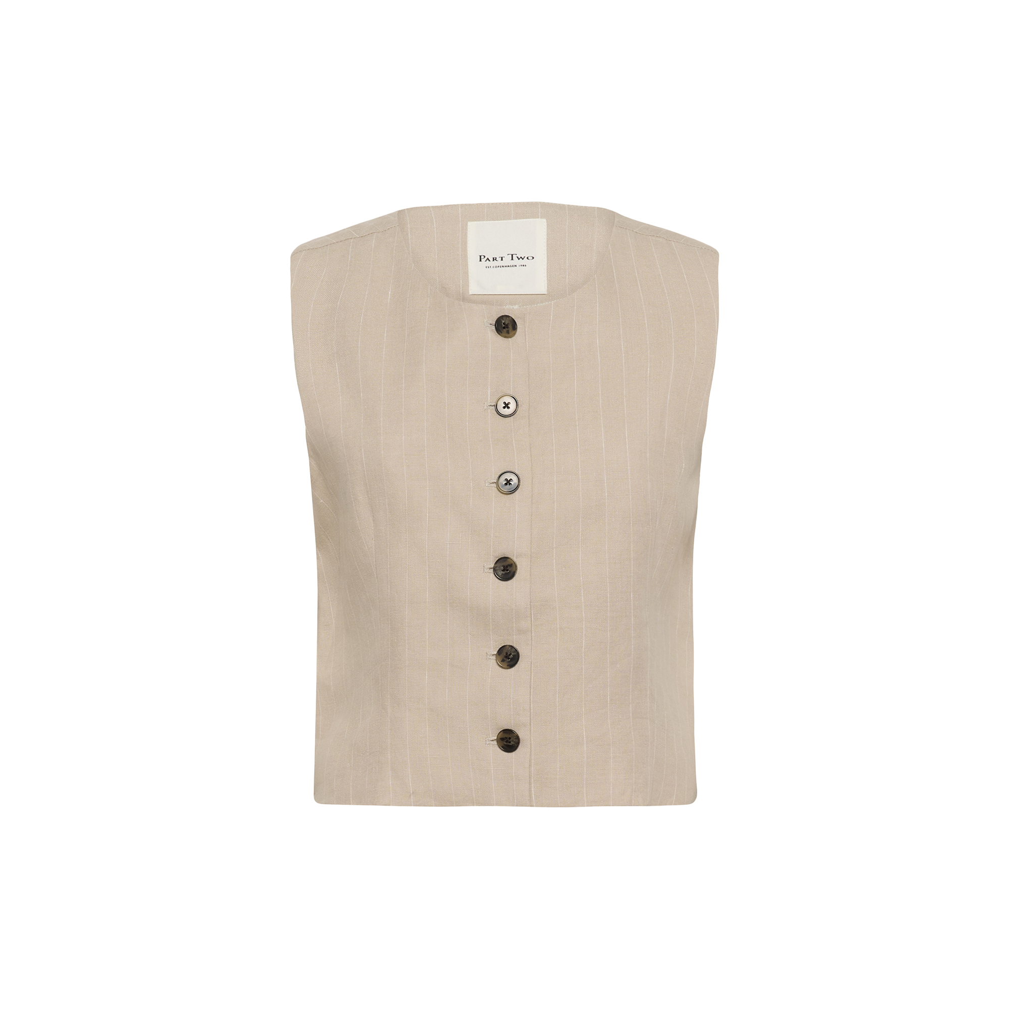 Part Two - AzaniaPW Waistcoat, neutral pinstripe - Str. 40