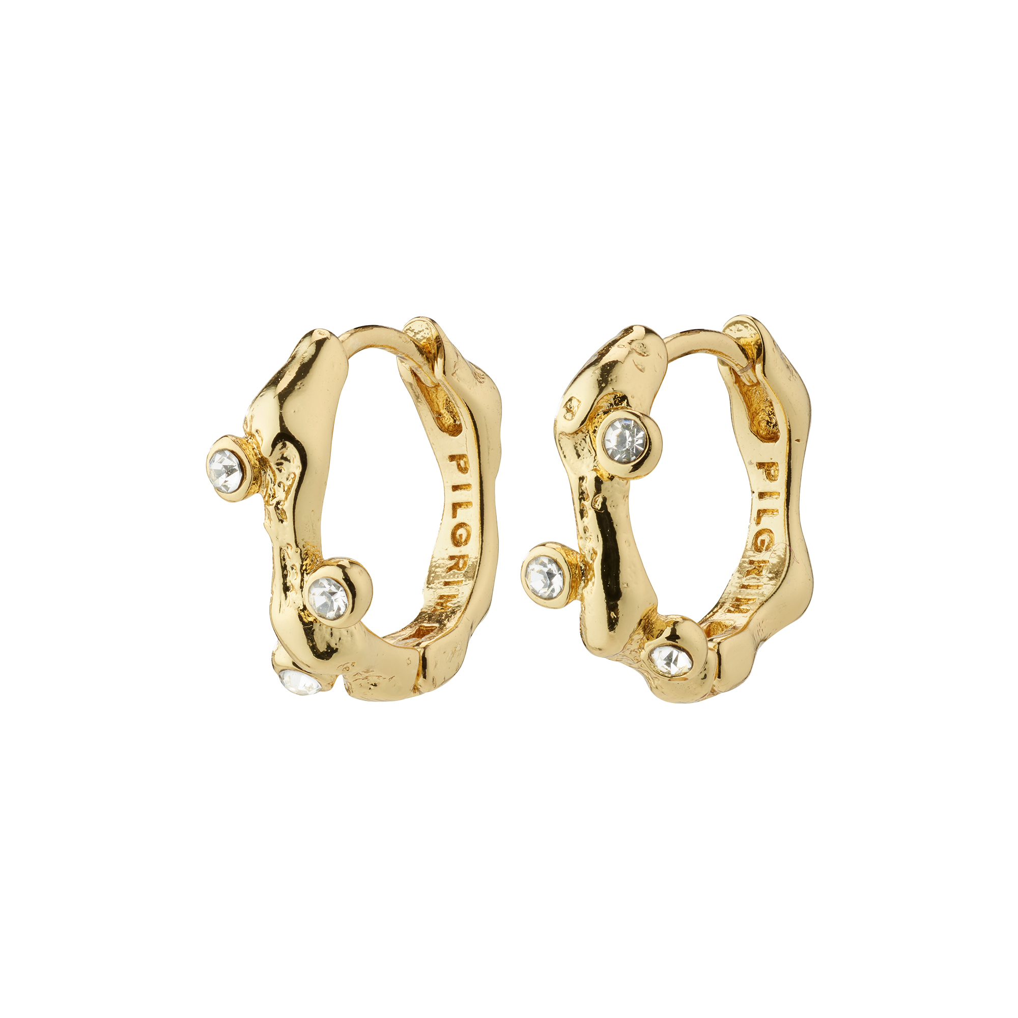 Pilgrim - HERMIONE Recycled Crystal Hoop Øreringe, gold plated