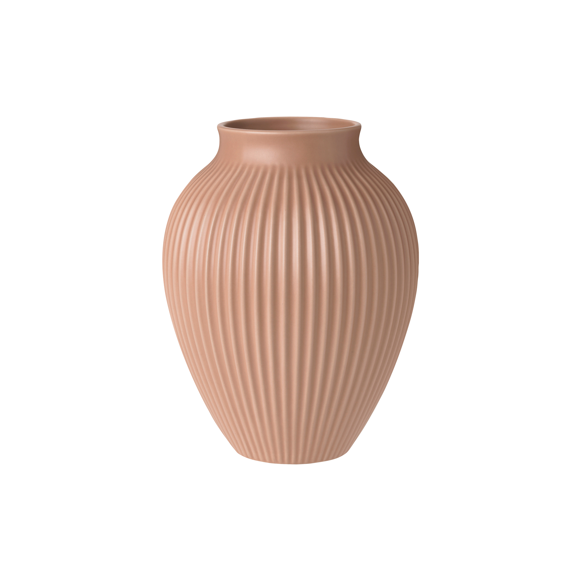 Knabstrup Keramik - Knabstrup vase ripple, mat dusty rose - H27 cm