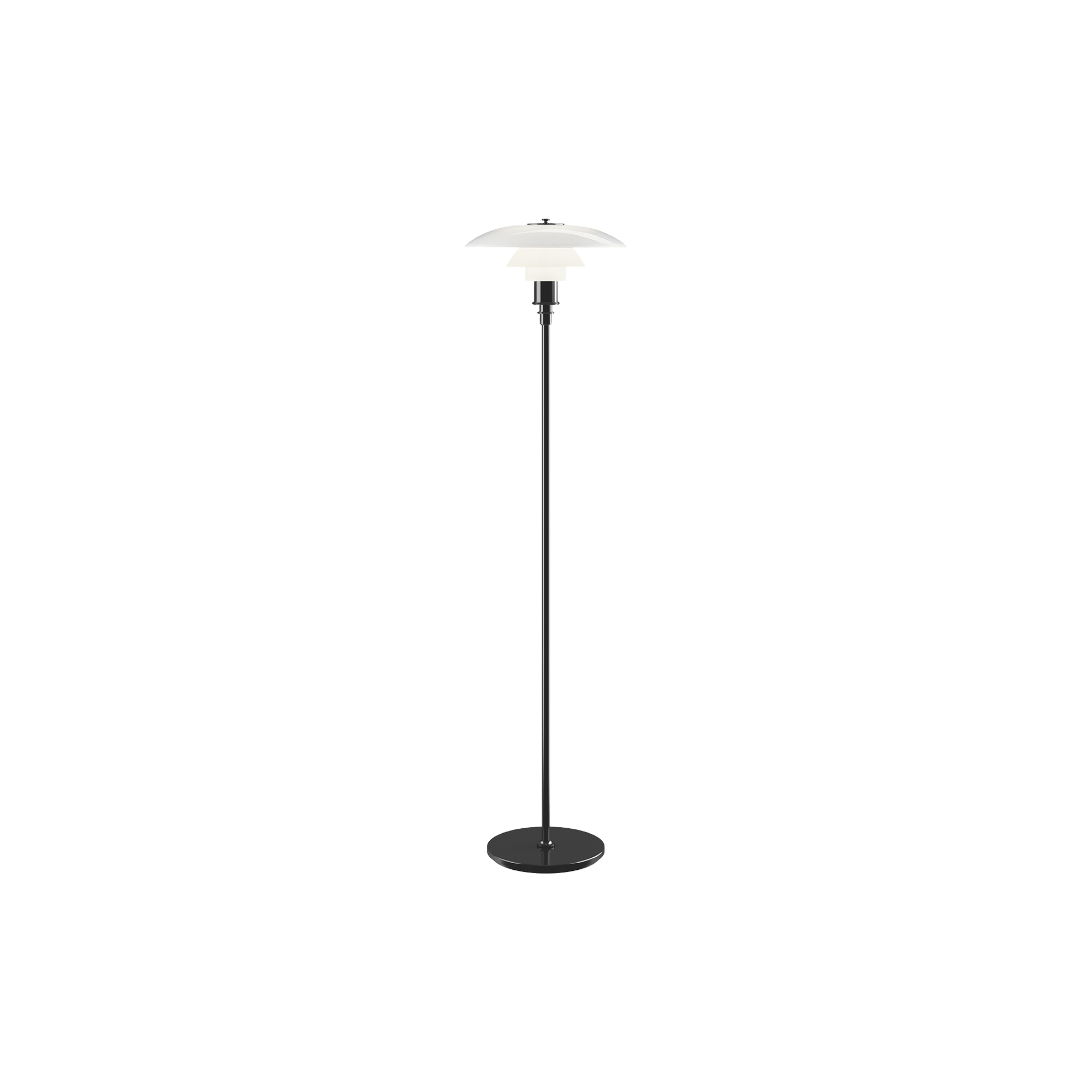 Louis Poulsen - PH 3½-2 ½ gulvlampe, sort - H: 130 x Ø 33 cm.
