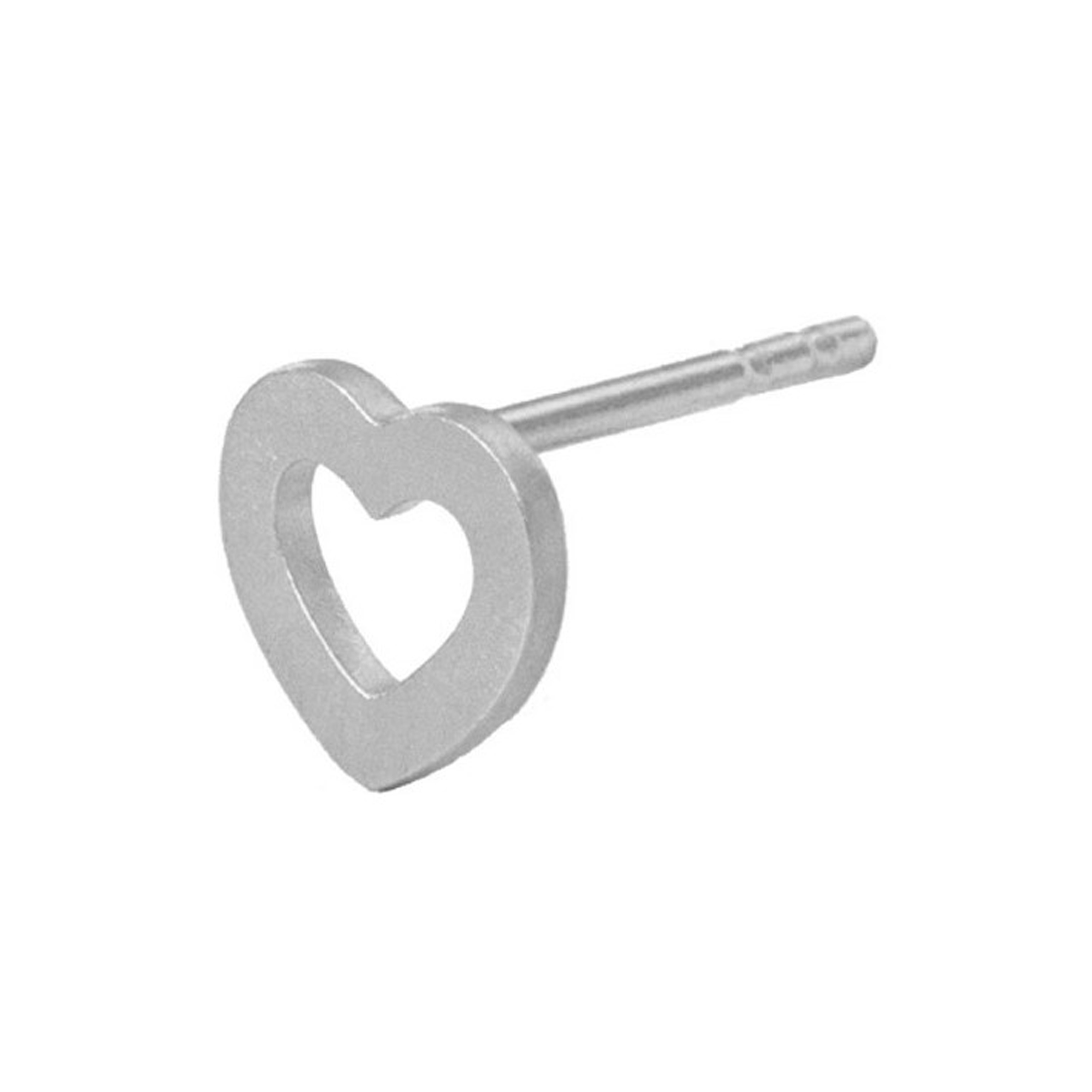 Stine A Jewelry - Petit Open Love Heart Earring Single, silver