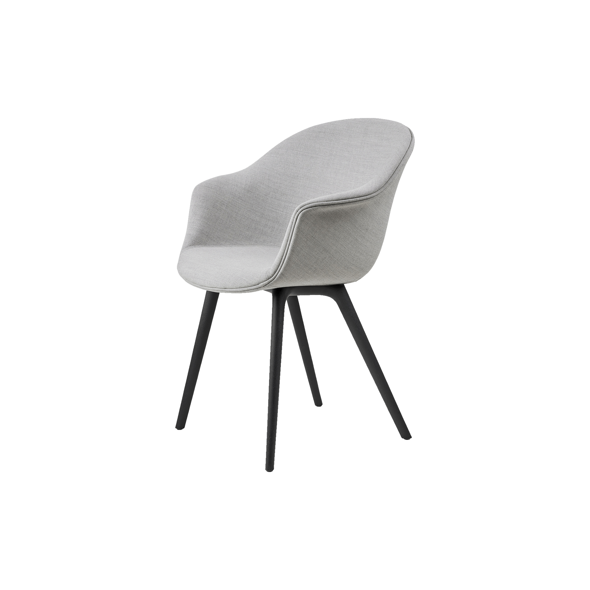 GUBI - Bat Dining Chair Fully Upholstered, Remix 3 123/black - H: 83 x B: 61 x D: 57 cm.