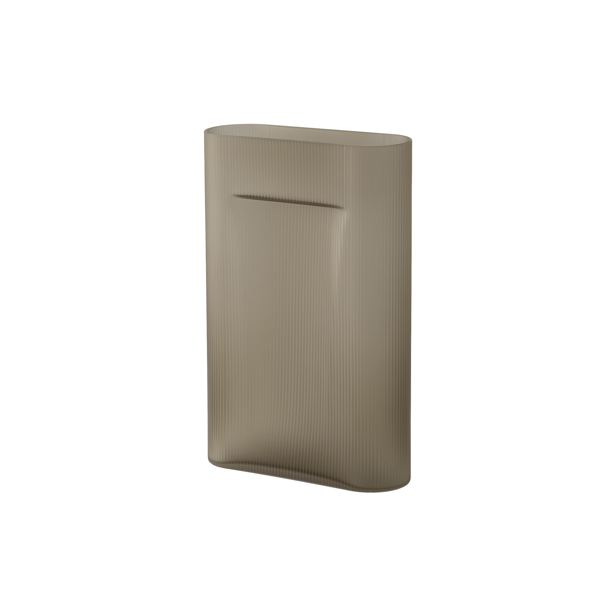 Muuto - Ridge Vase, taupe/frosted glass - H48.5 cm
