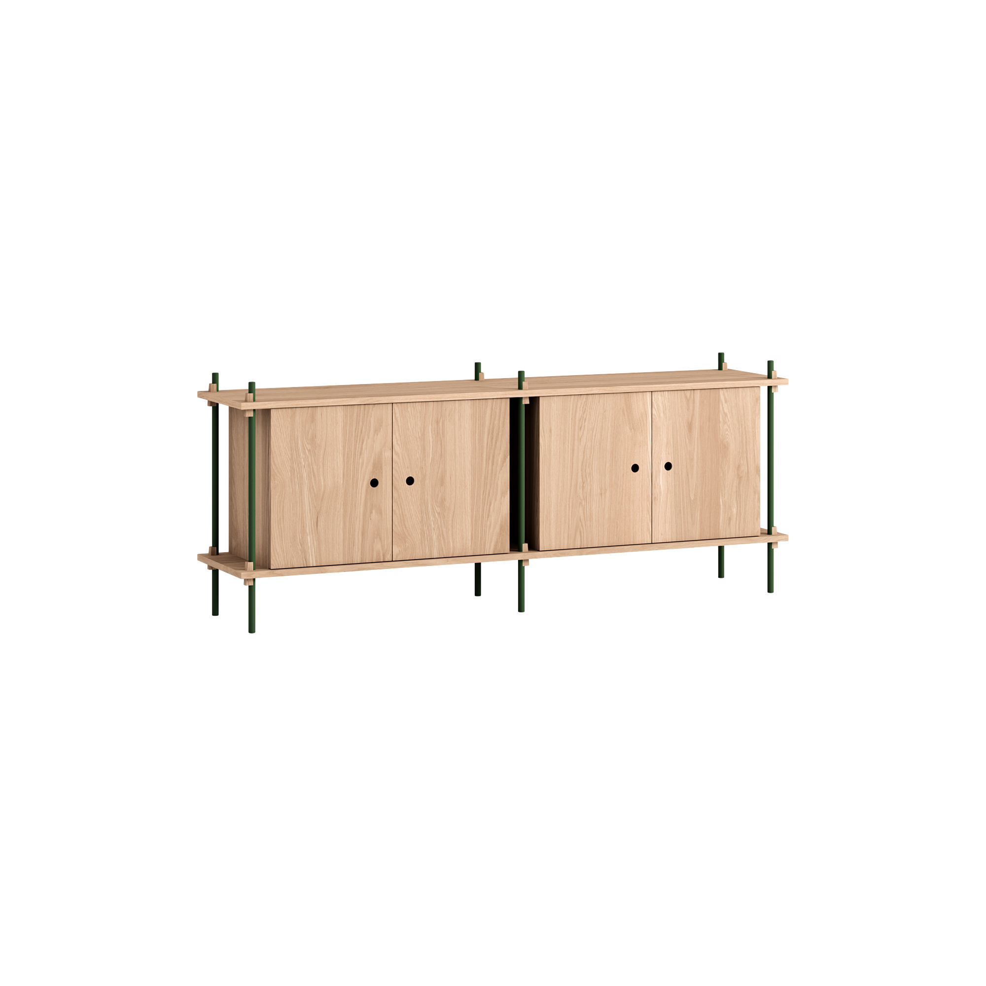 MOEBE - Shelving Sideboard, oak/pine green