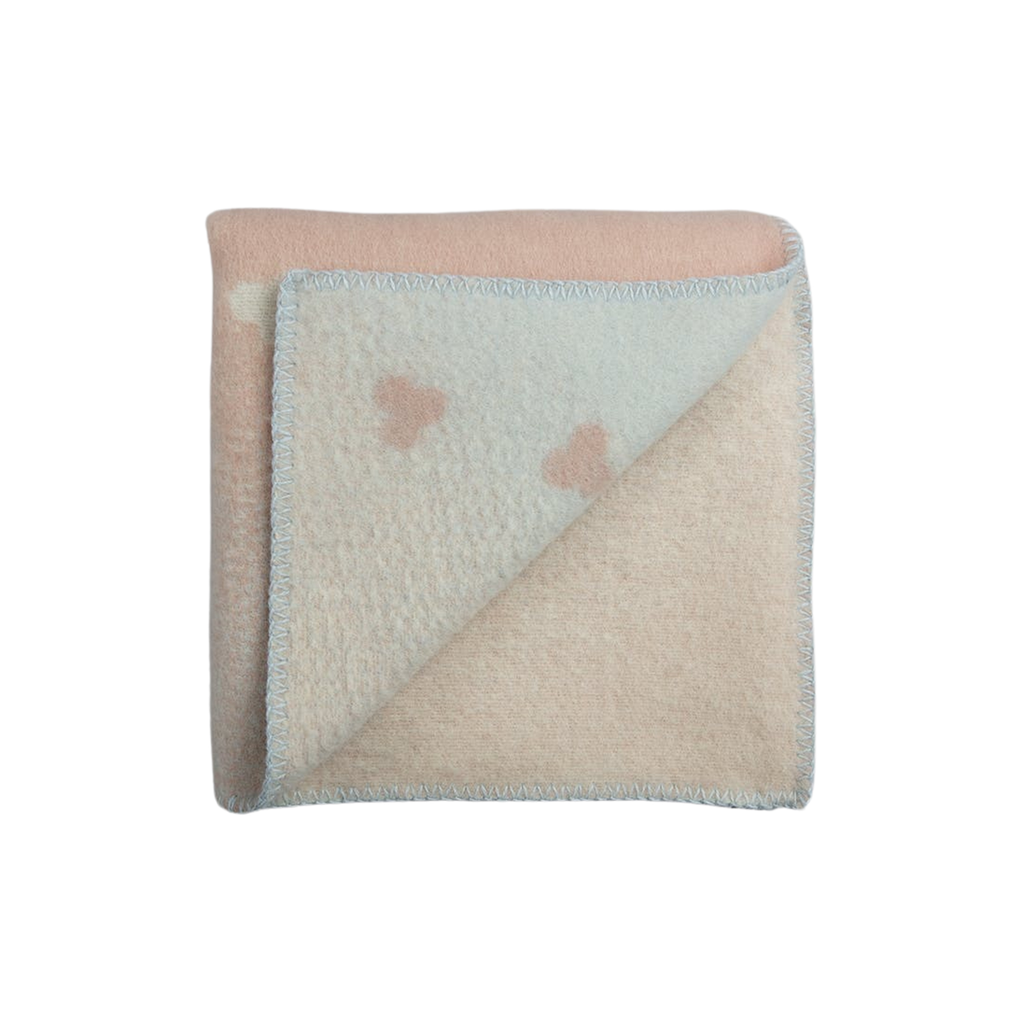 Røros Tweed - MELVIN Half Size Throw, light pink/light blue