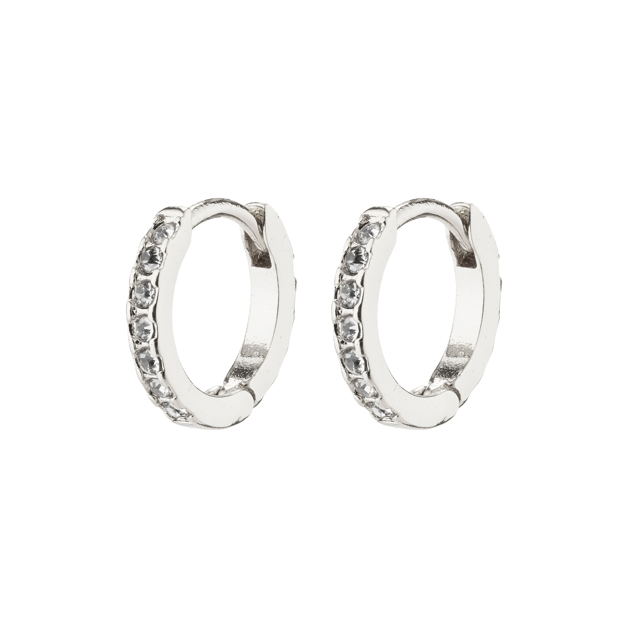 Pilgrim - EBNA mini krystal huggie hoops, sølvbelagt