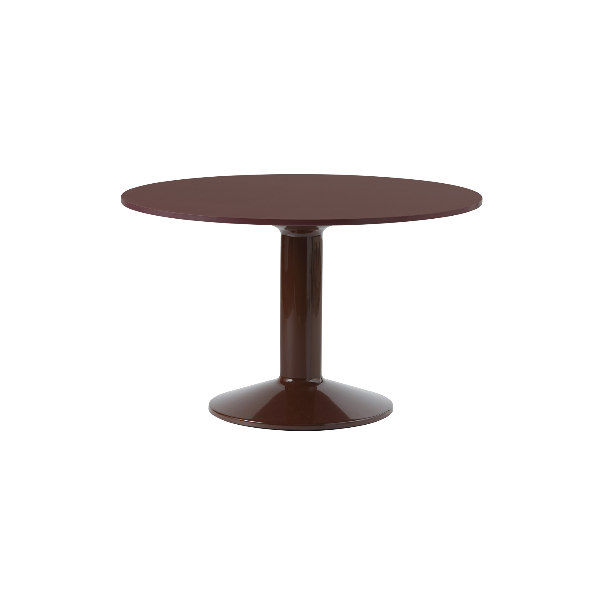 Muuto - Midst Table, dark red linoleum/dark red - Ø120 cm