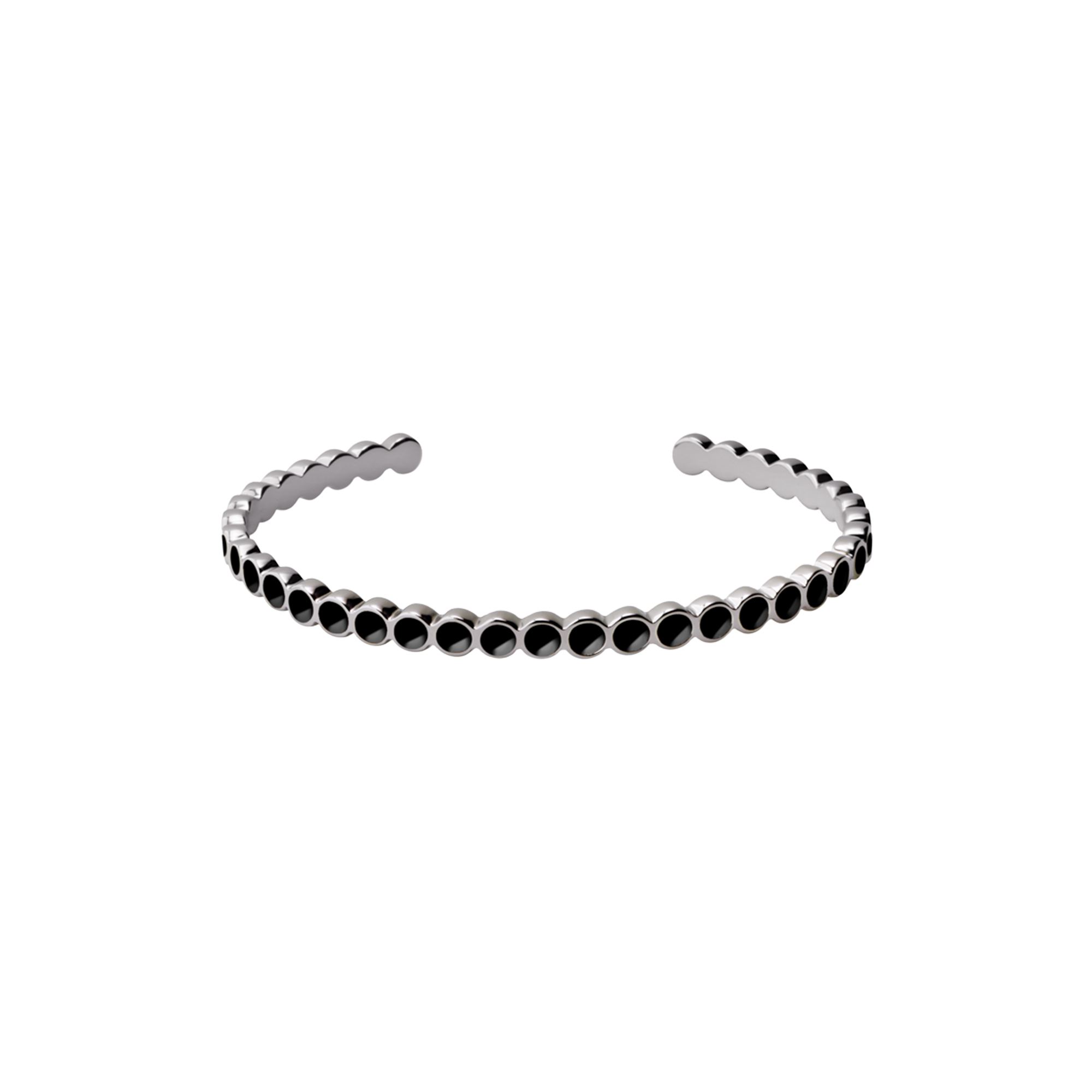 bangle up - LUMI Bracelet, rhodium/black - One-size