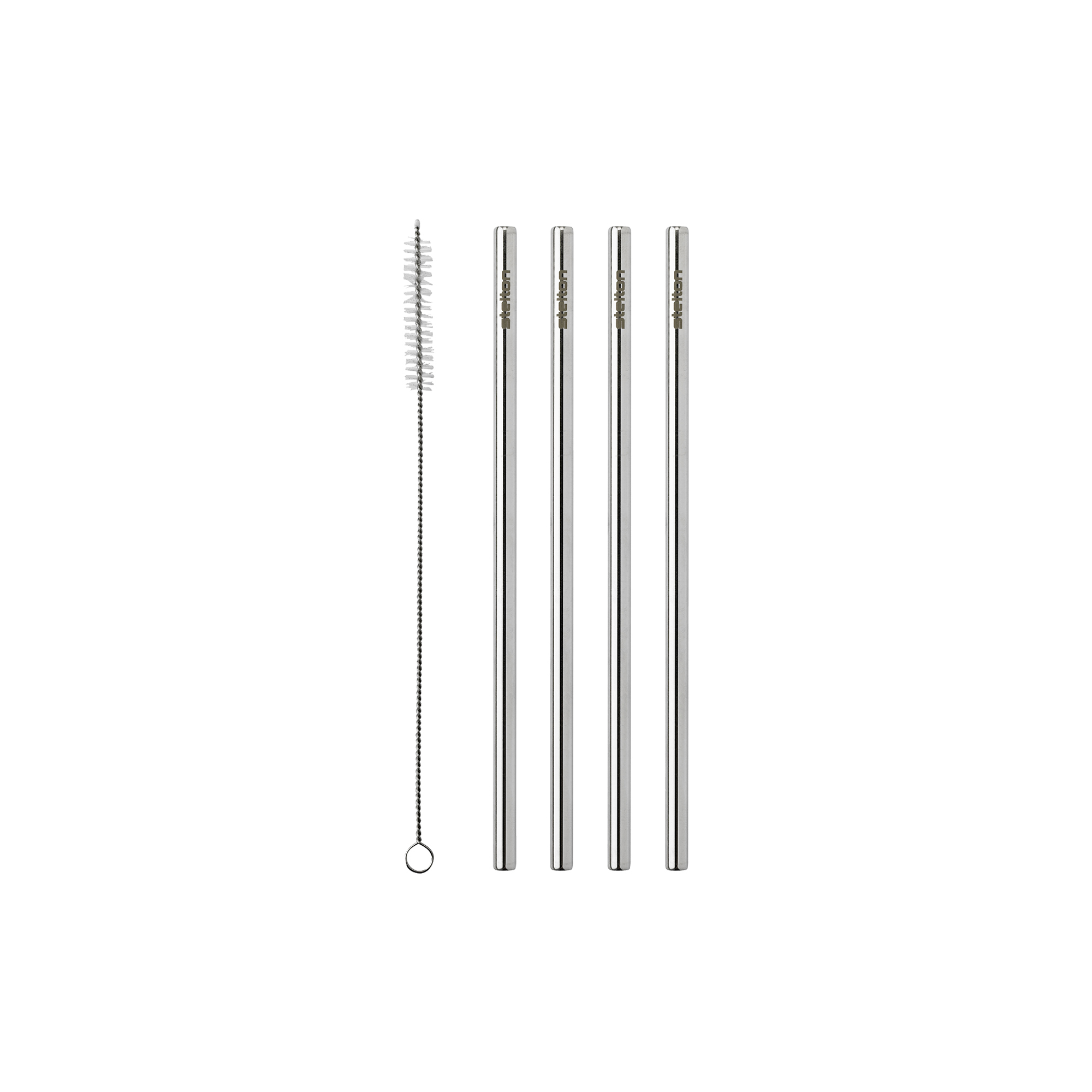 Stelton - Stelton genanvendelige sugerør 4 stk., steel