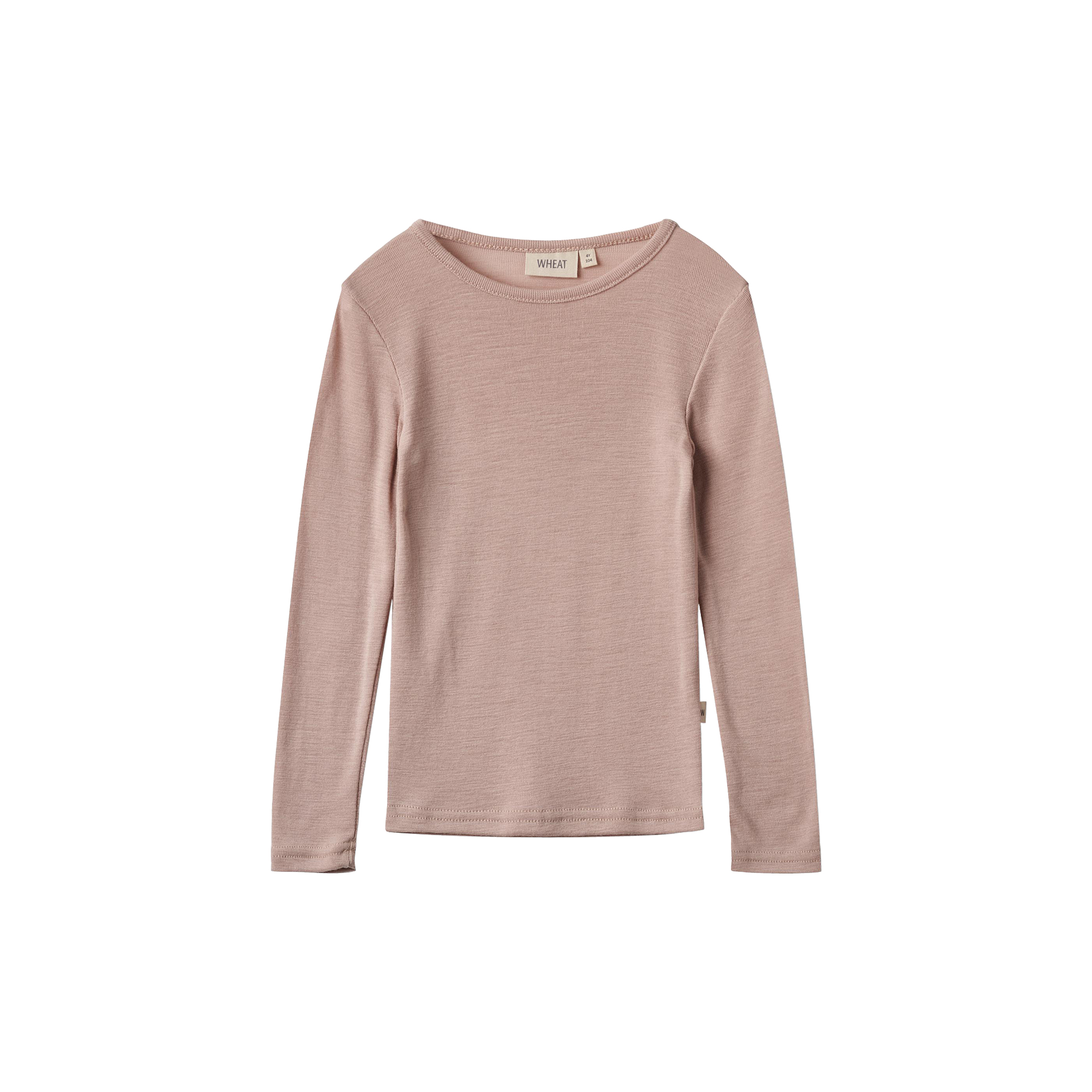 Wheat - Wool T-Shirt L/S Alfie, 1135 dry rose - Str. 5Y-110