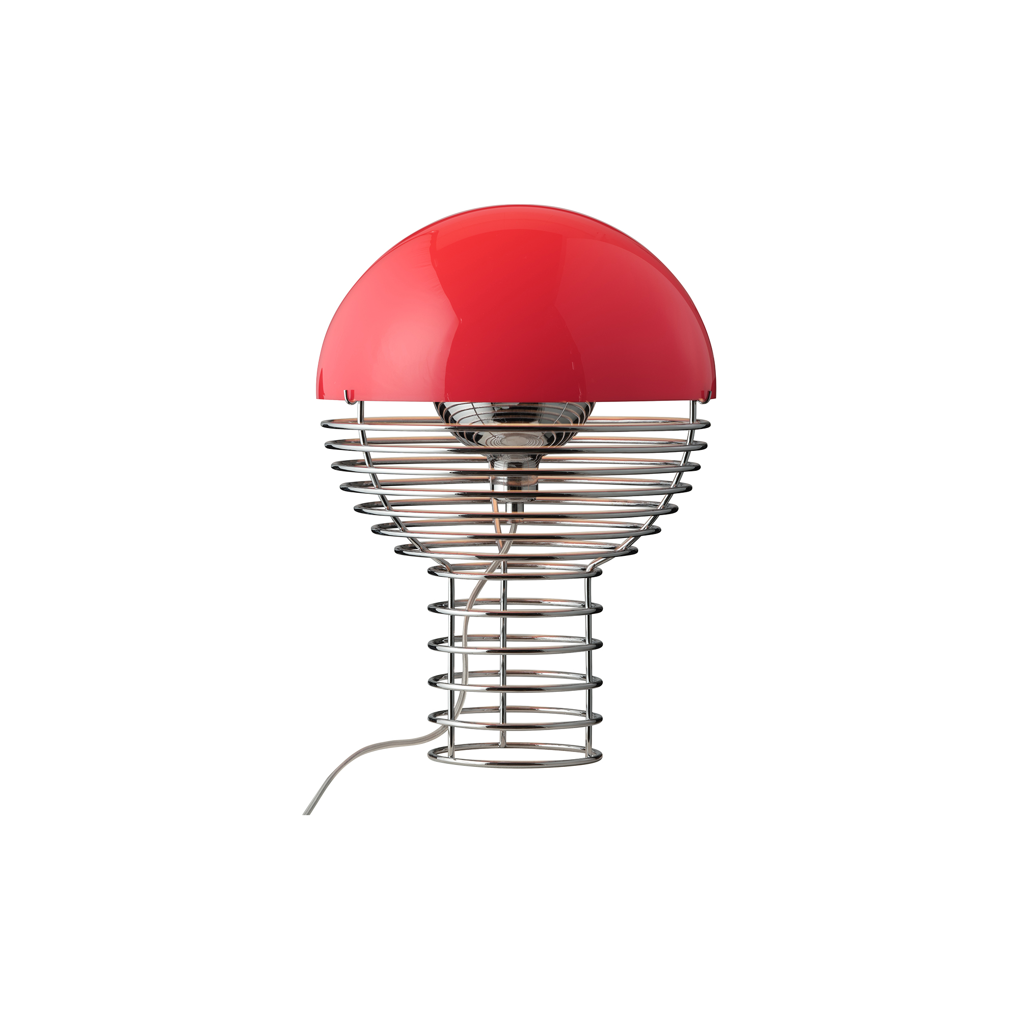 Verpan - Wire bordlampe, red - H: 42 x Ø 30 cm.