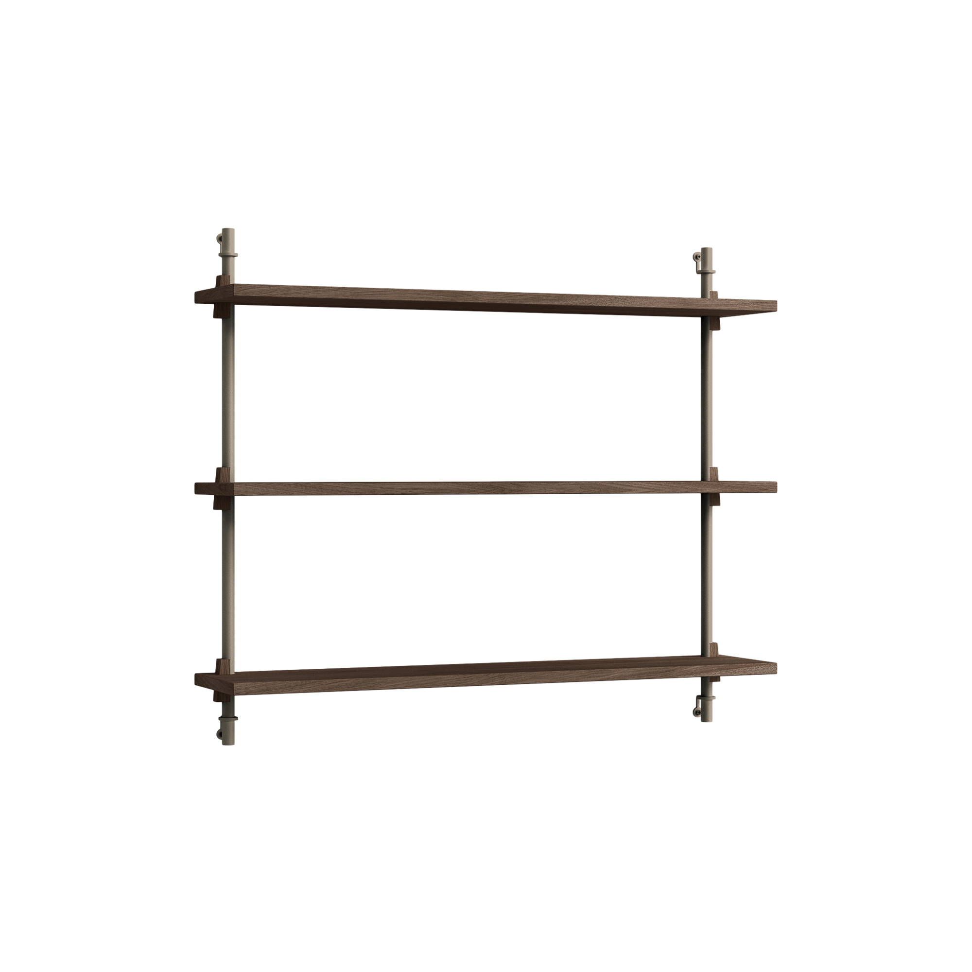 MOEBE - Wall Shelving Small, smoked oak/warm grey