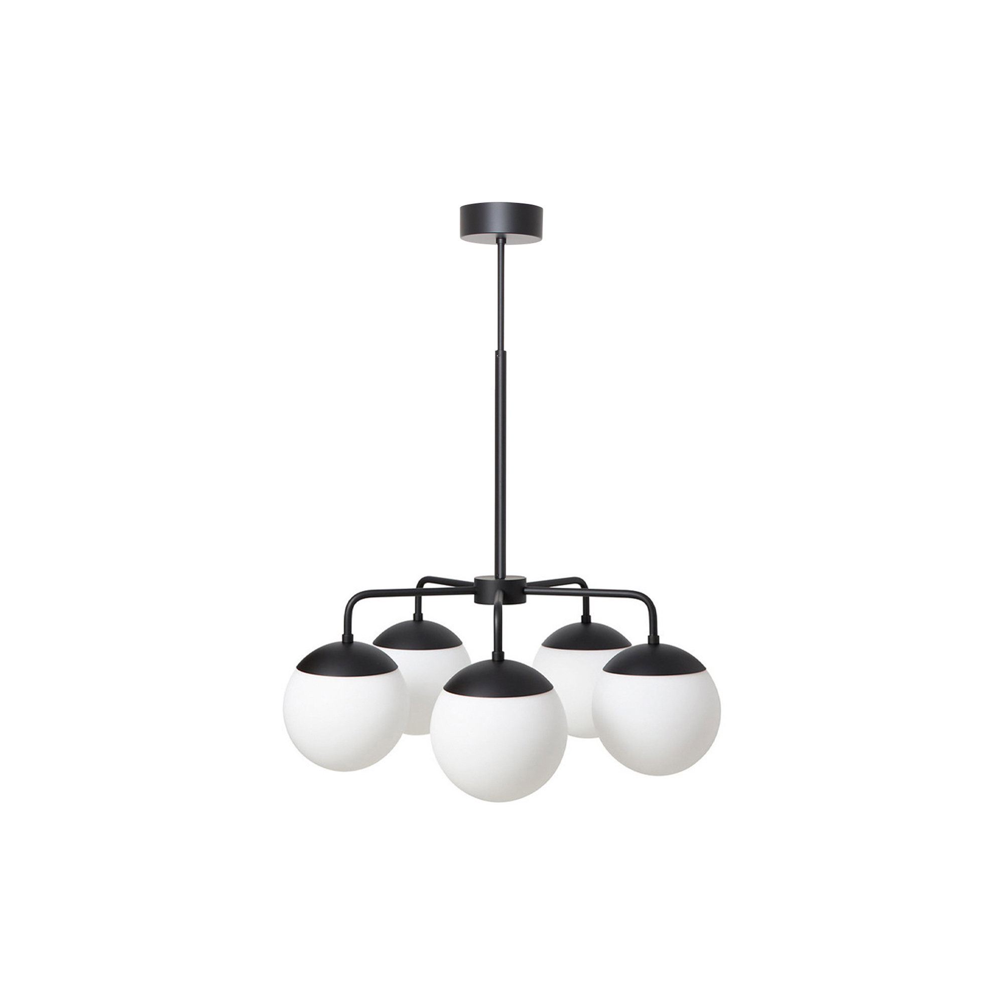 Rubn - Lord 5 Chandelier, black/opal
