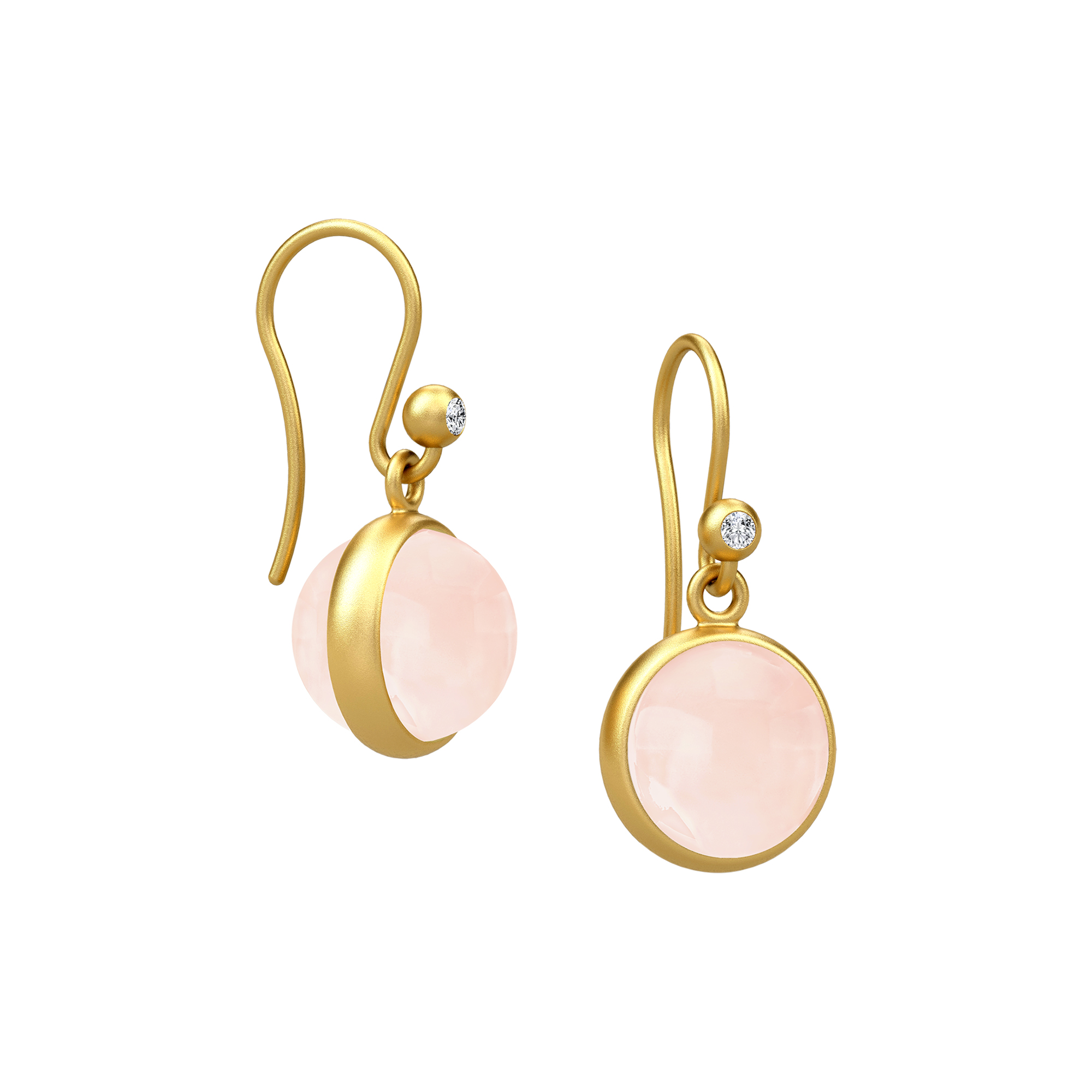 Julie Sandlau - Prime Øreringe, gold/milky rose