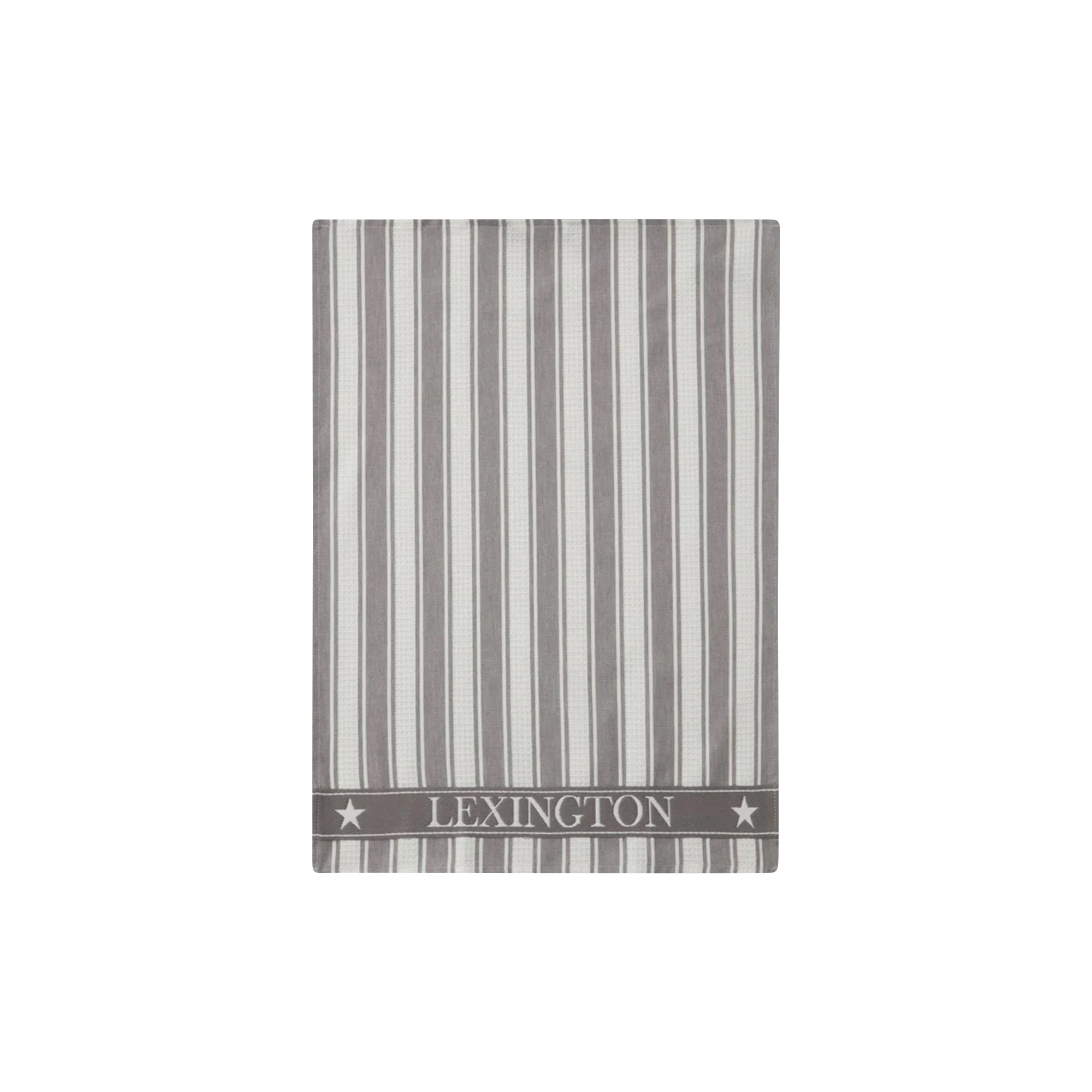Lexington - Icons Cotton Twill Waffle Striped Kitchen Towel, gray/white