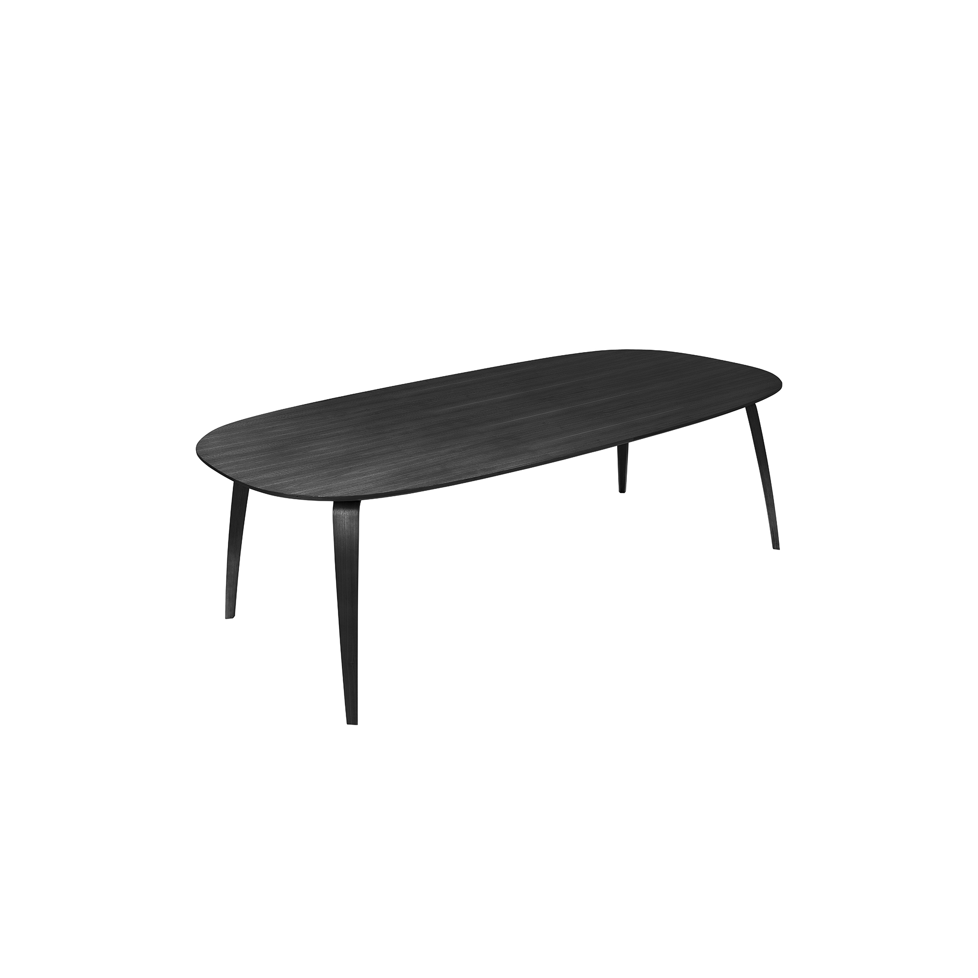 GUBI - GUBI Elliptical Dining Table, black stained ash - H: 74 x L: 230 x B: 130 cm.