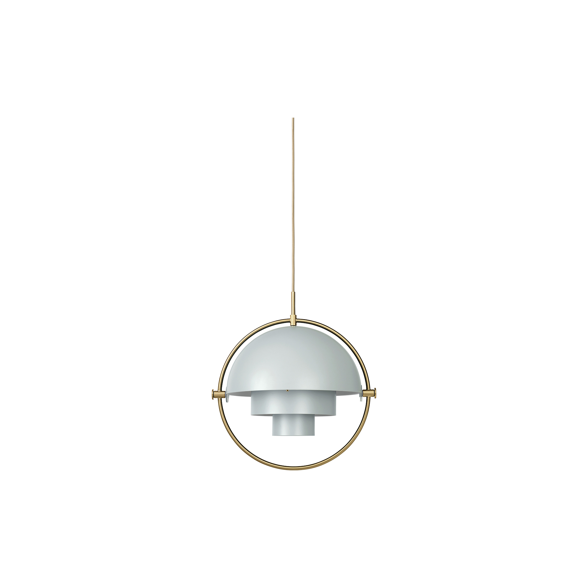 GUBI - Multi-Lite Pendant, sea grey semi matt/brass - H: 42 x Ø 32 cm.