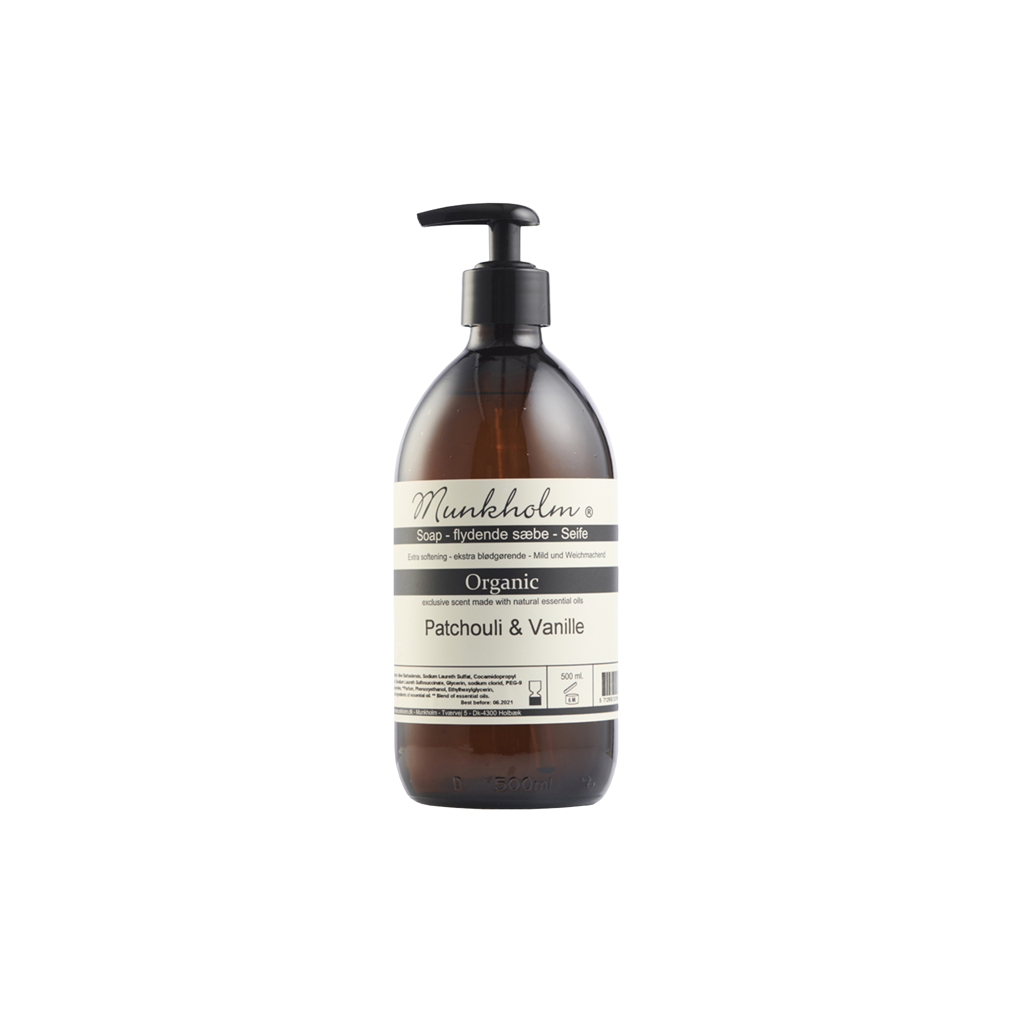 Munkholm - Økologisk flydende sæbe, patchouli & vanilla - 500ml