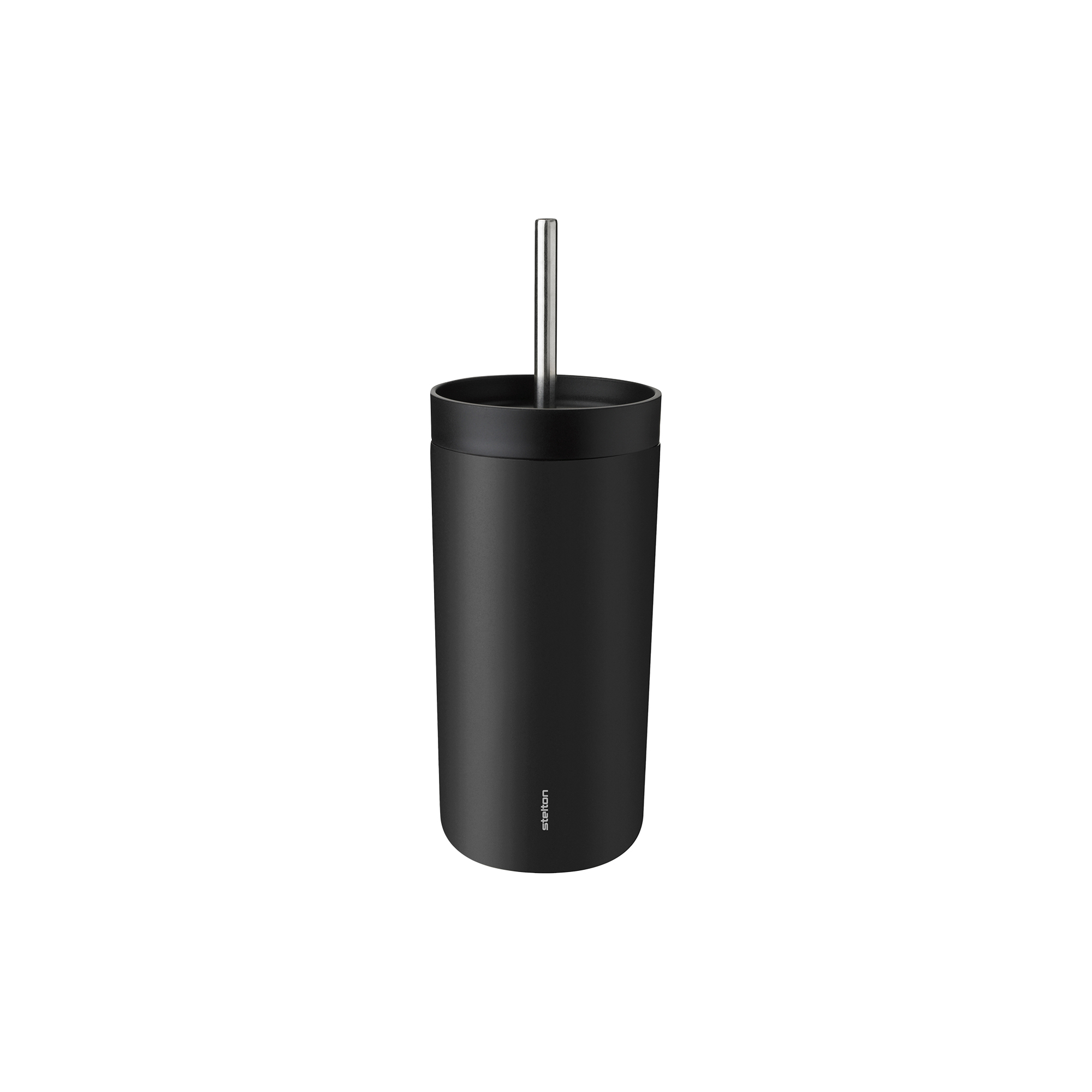 Stelton - To Go Sip termokop med sugerør, soft black, To Go Click
