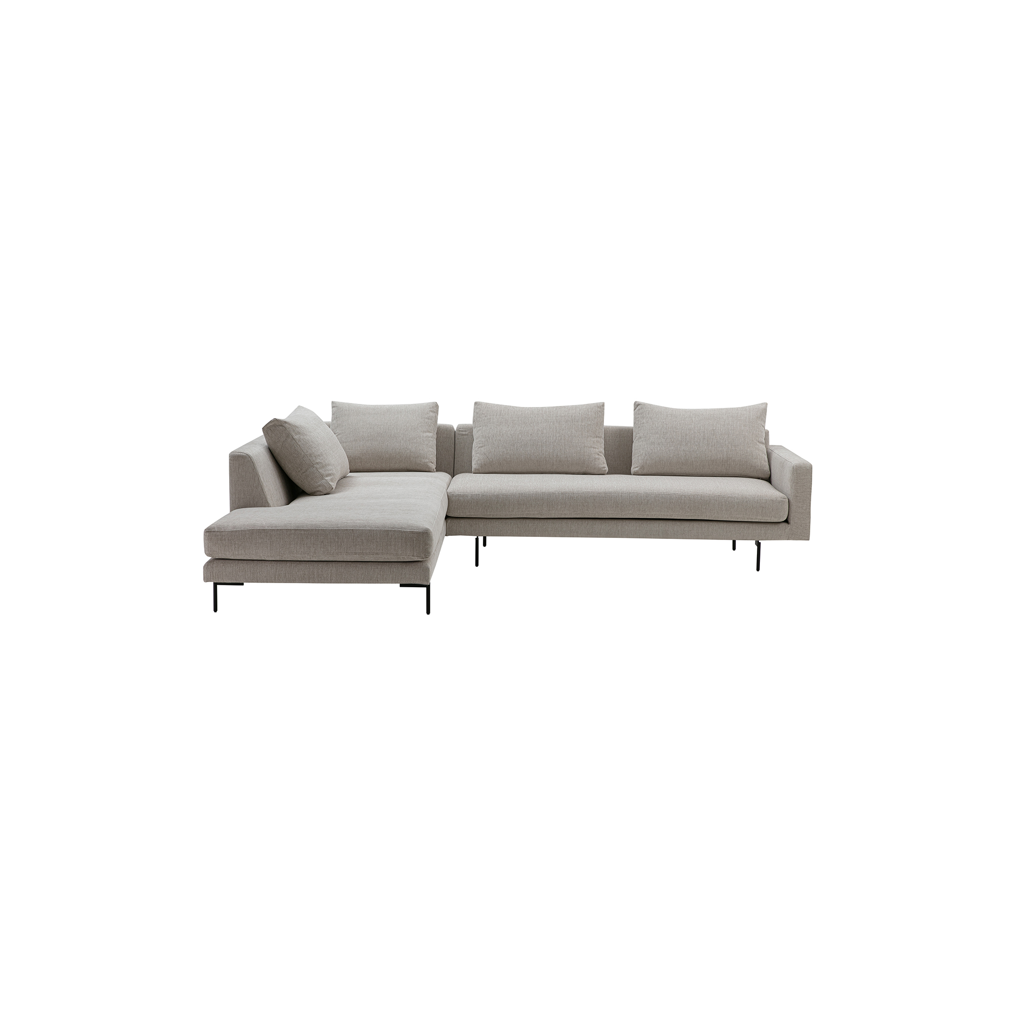 Wendelbo - Edge V2 sofa med venstrevendt chaiselong, soft 02 - H: 78 x L: 289 x D: 100-229 cm.