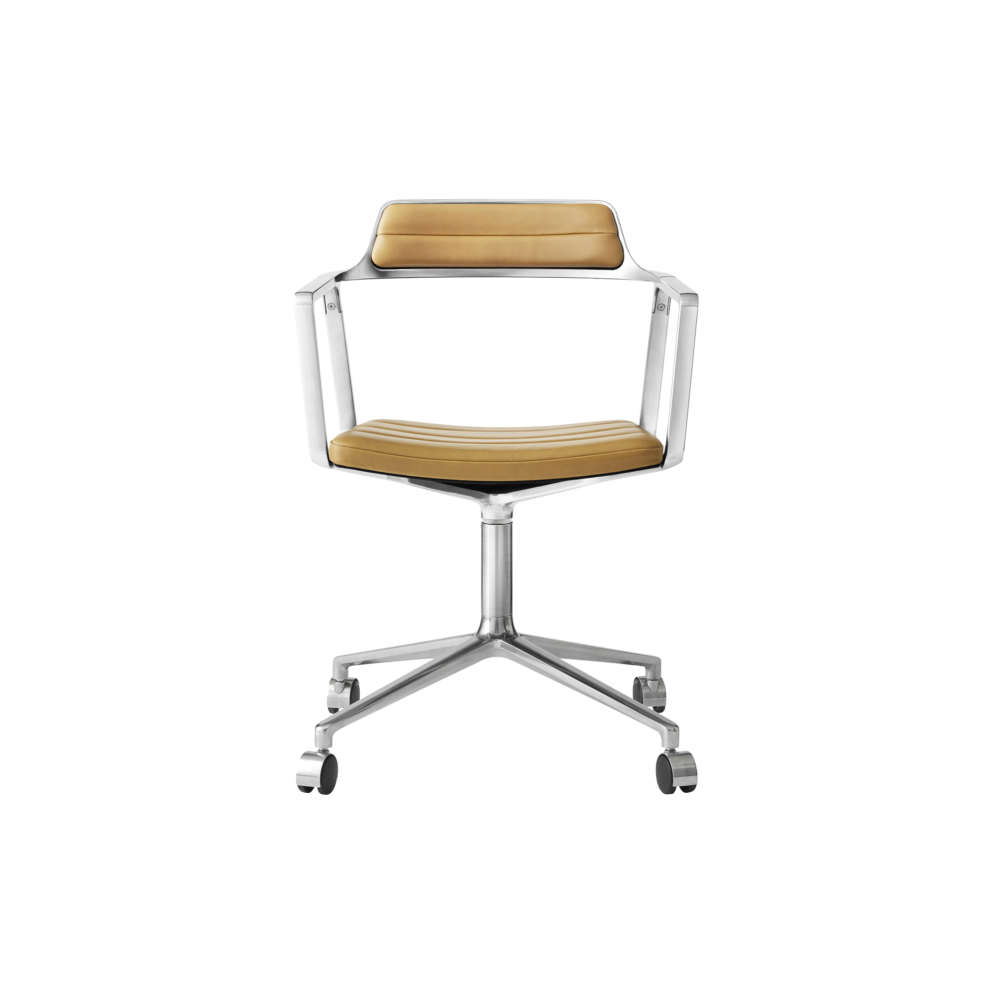 Vipp - VIPP452 Swivel Chair with Castors, sand/polished aluminium