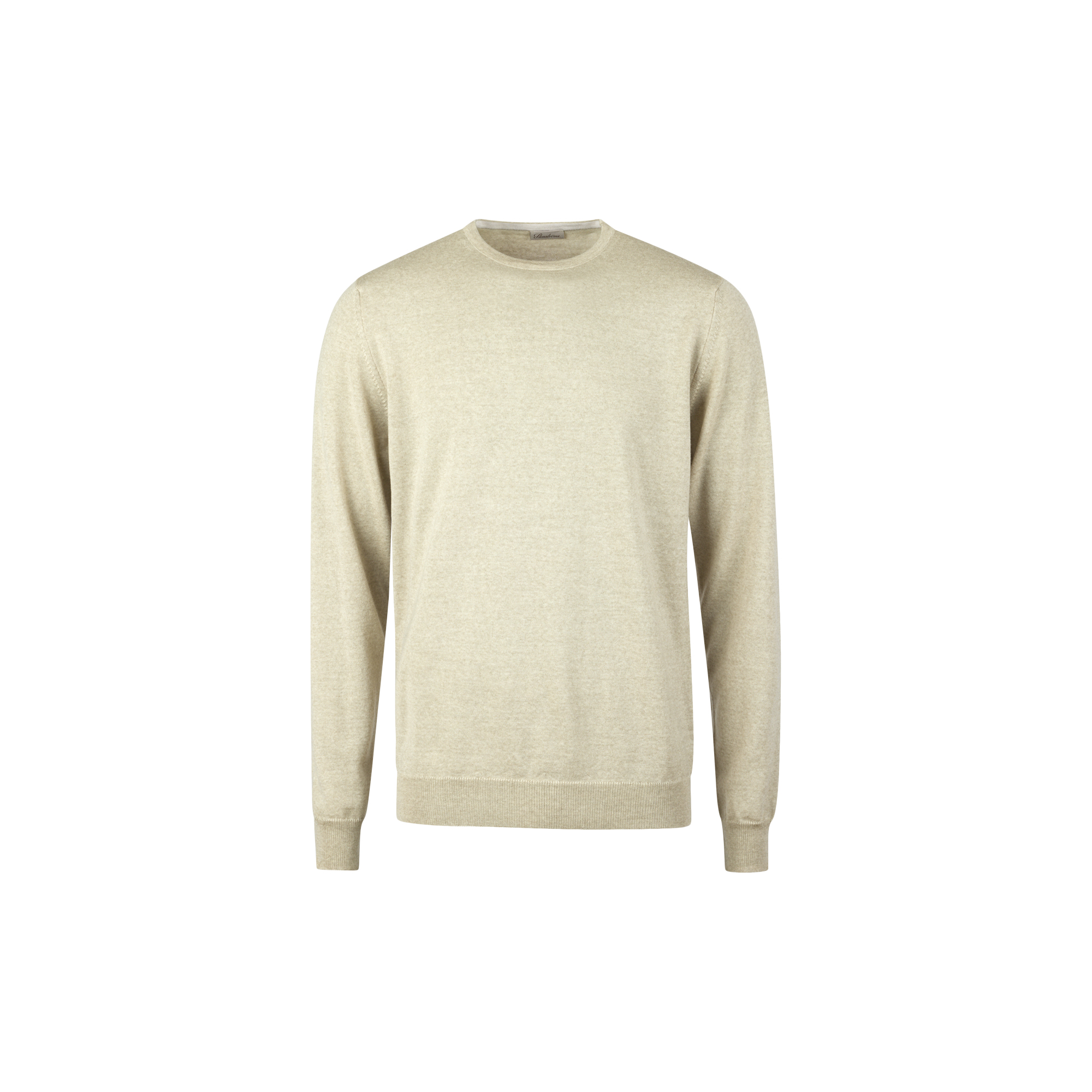 Stenströms - Pullover Knitted Crew Neck With Patch Merino Wool, light beige pattern - Str. L