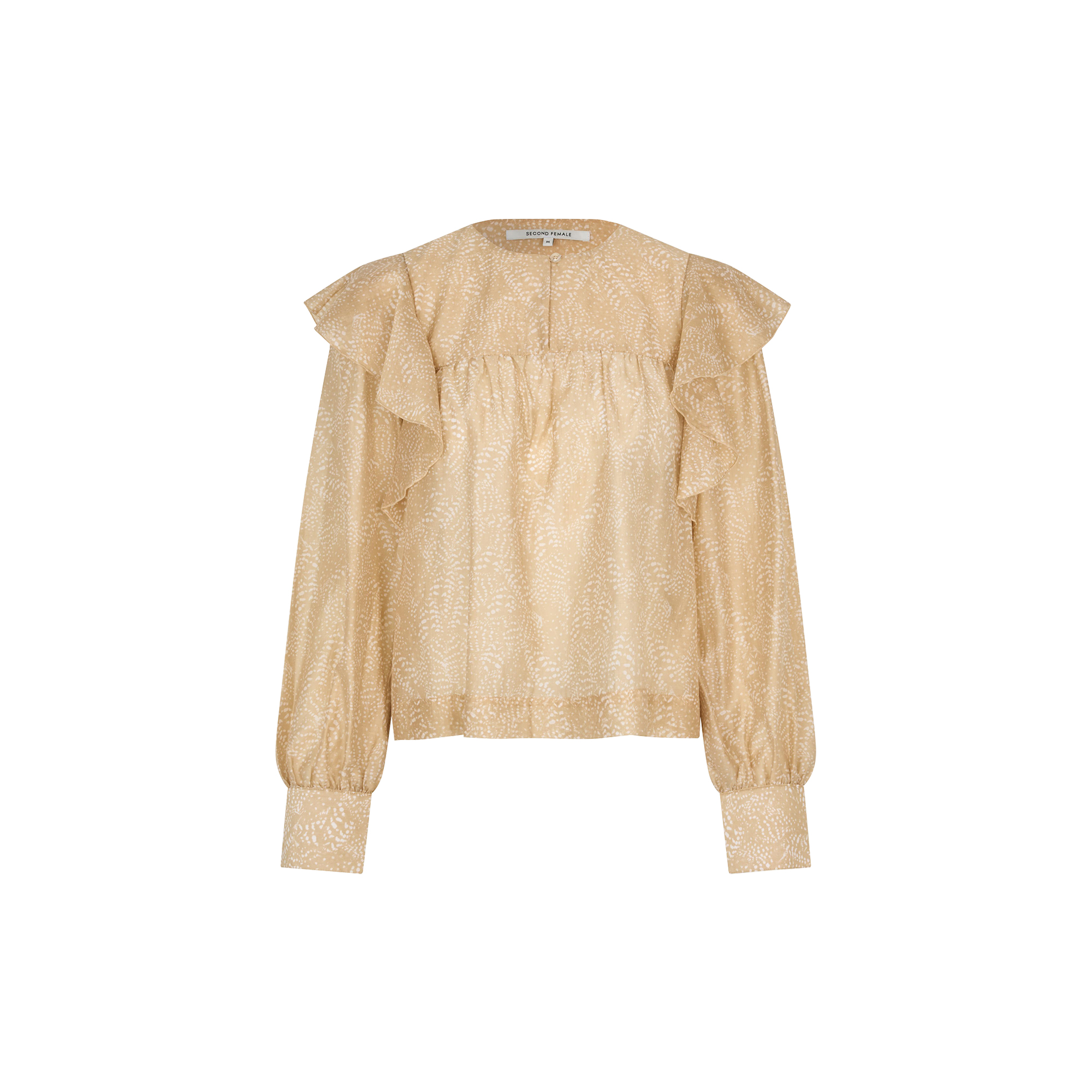 Second Female - Hide Ruffle Blouse, oxford tan - Str. M