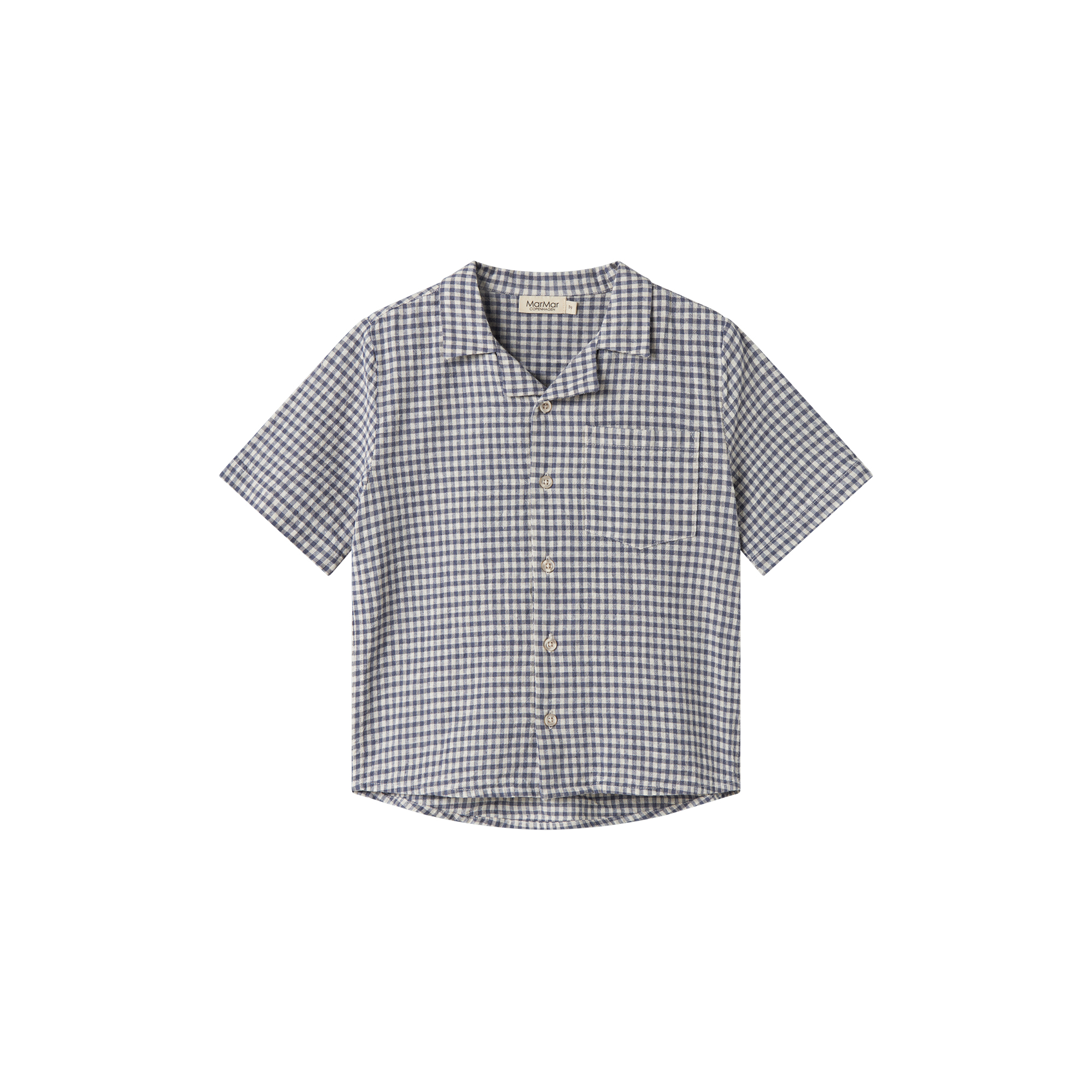 MarMar Copenhagen - Tage Shirt, marine check - Str. 7Y-122