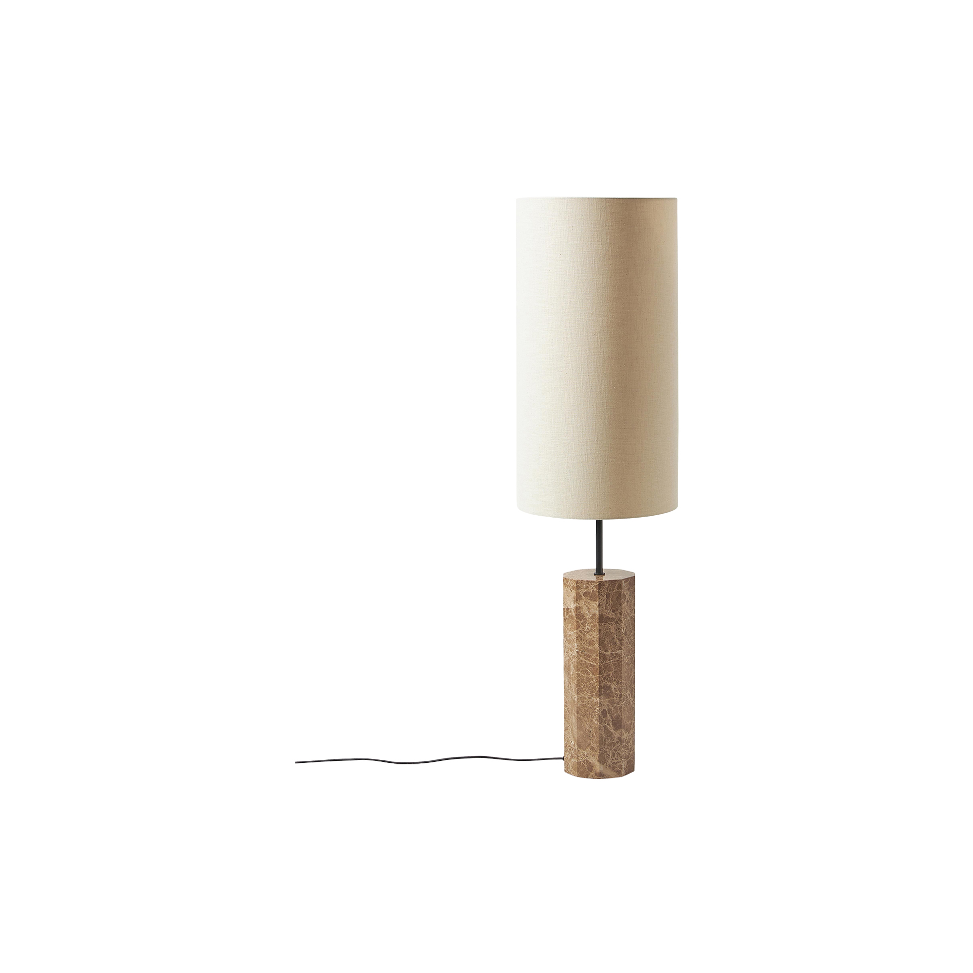 Westwing Collection - Eleanor Floor Lamp with Marble Base, light beige