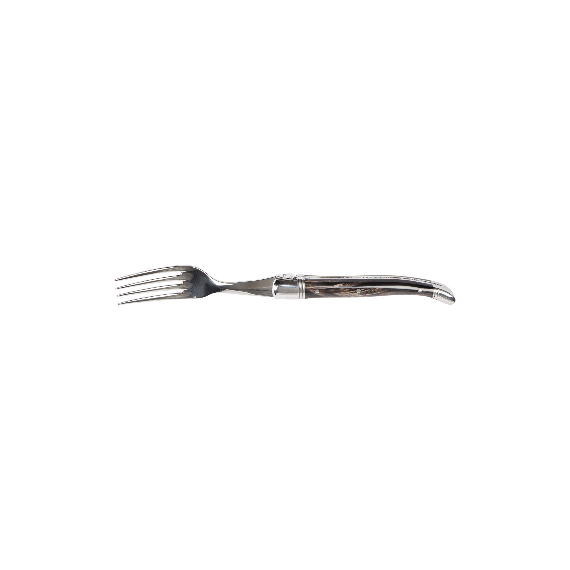 Laguiole Tradition - Steakgaffel, sort horn struktur, Laguiole Tradition